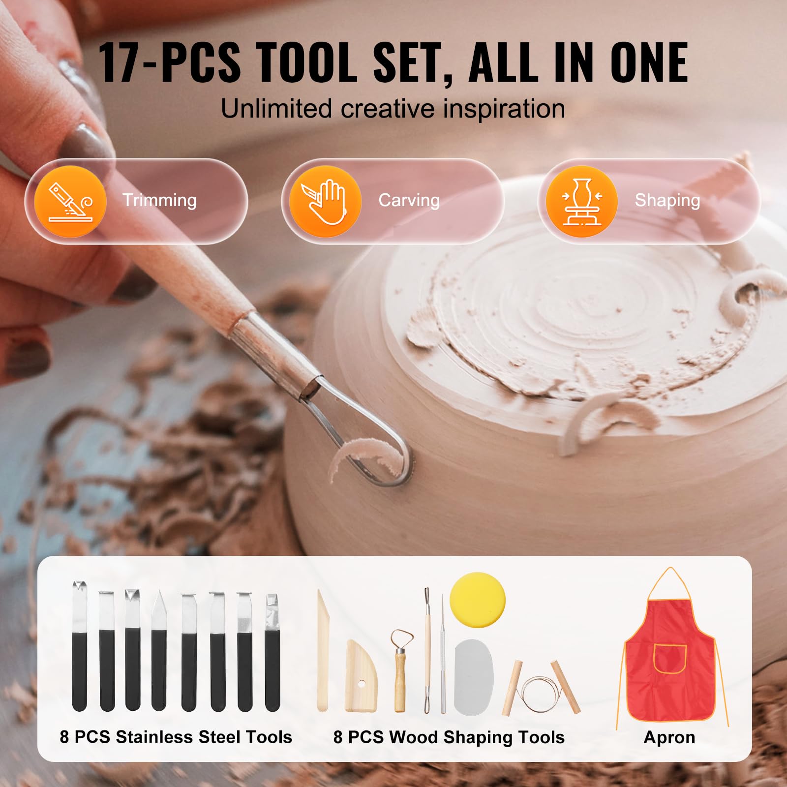 Foto 8 pulgar | Llanta De Cerámica Vevor De 25 Cm Para Adultos Con Pantalla Lcd Táctil, Color Rosa - Venta Internacional.