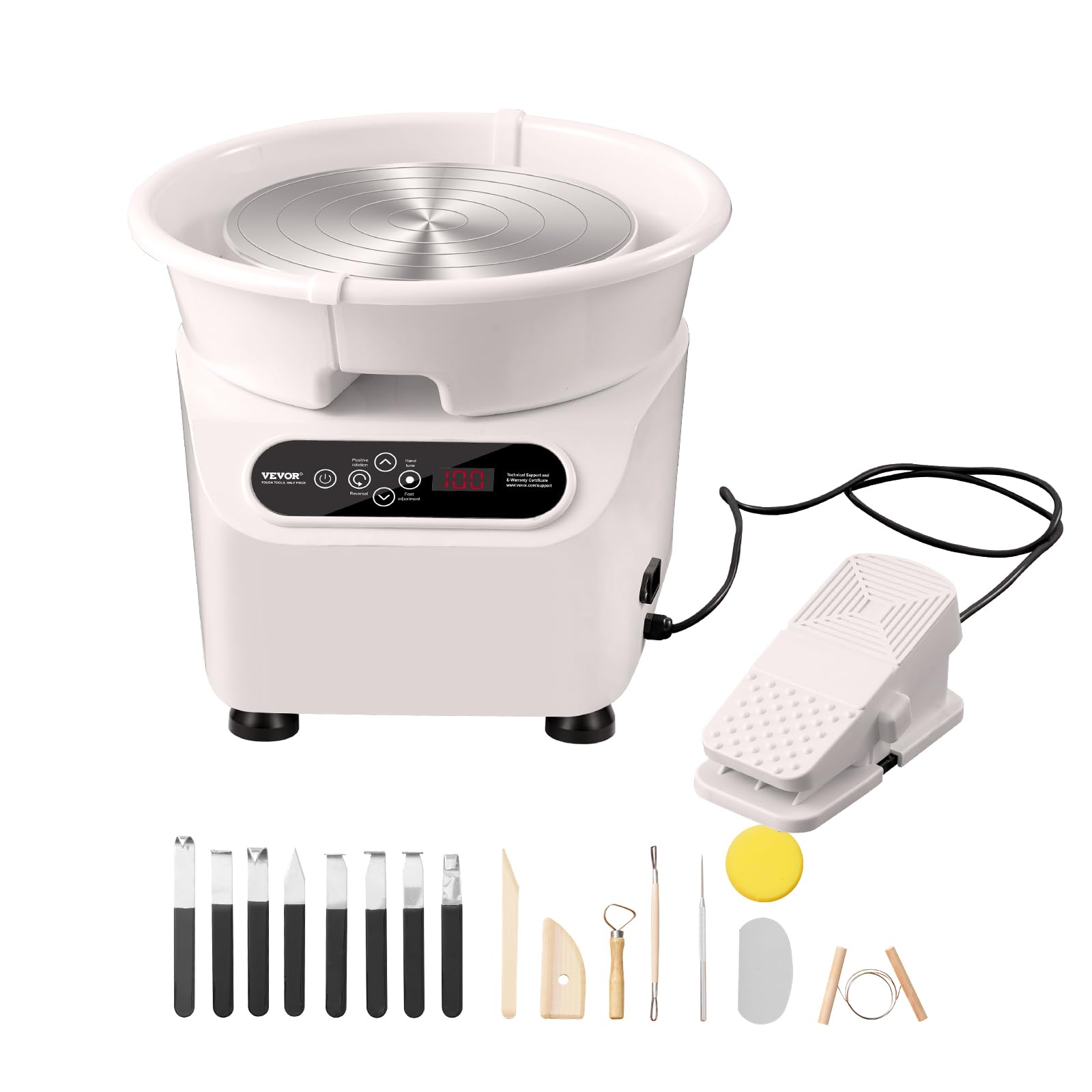 Foto 2 pulgar | Volante Para Cerámica Vevor, 25 Cm, Para Adultos Y Principiantes, 350 W, Color Blanco - Venta Internacional.