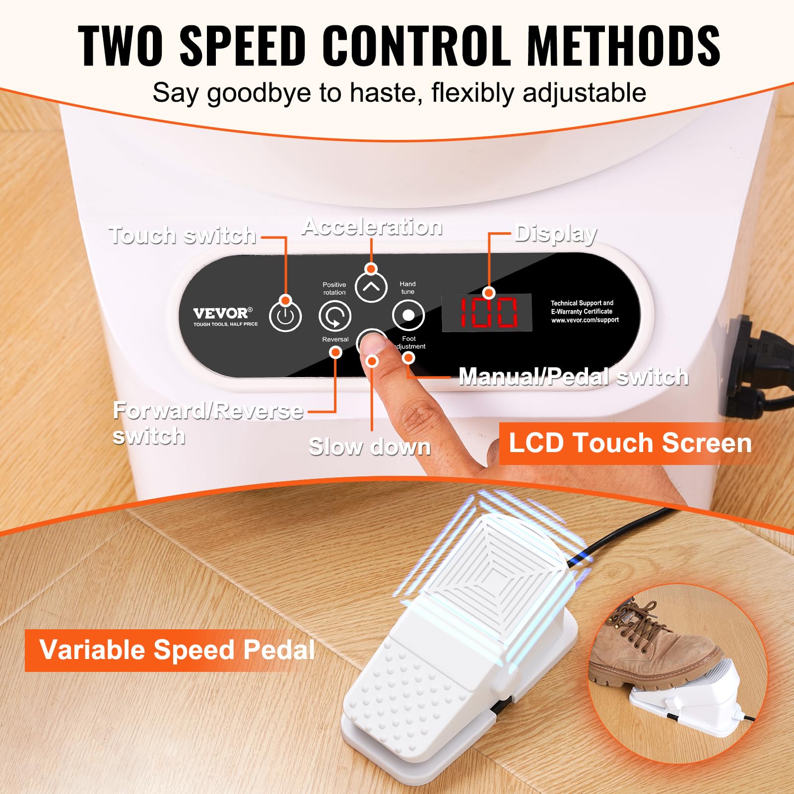 Foto 5 pulgar | Volante Para Cerámica Vevor, 25 Cm, Para Adultos Y Principiantes, 350 W, Color Blanco - Venta Internacional.