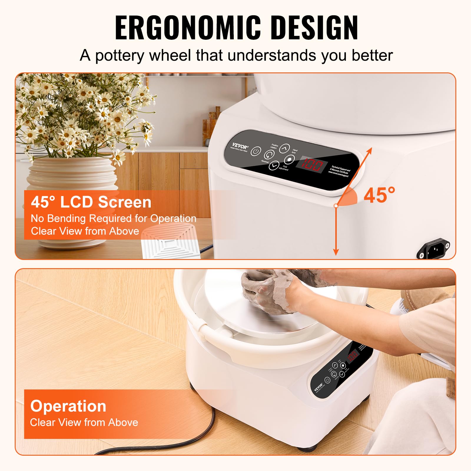 Foto 7 pulgar | Volante Para Cerámica Vevor, 25 Cm, Para Adultos Y Principiantes, 350 W, Color Blanco - Venta Internacional.