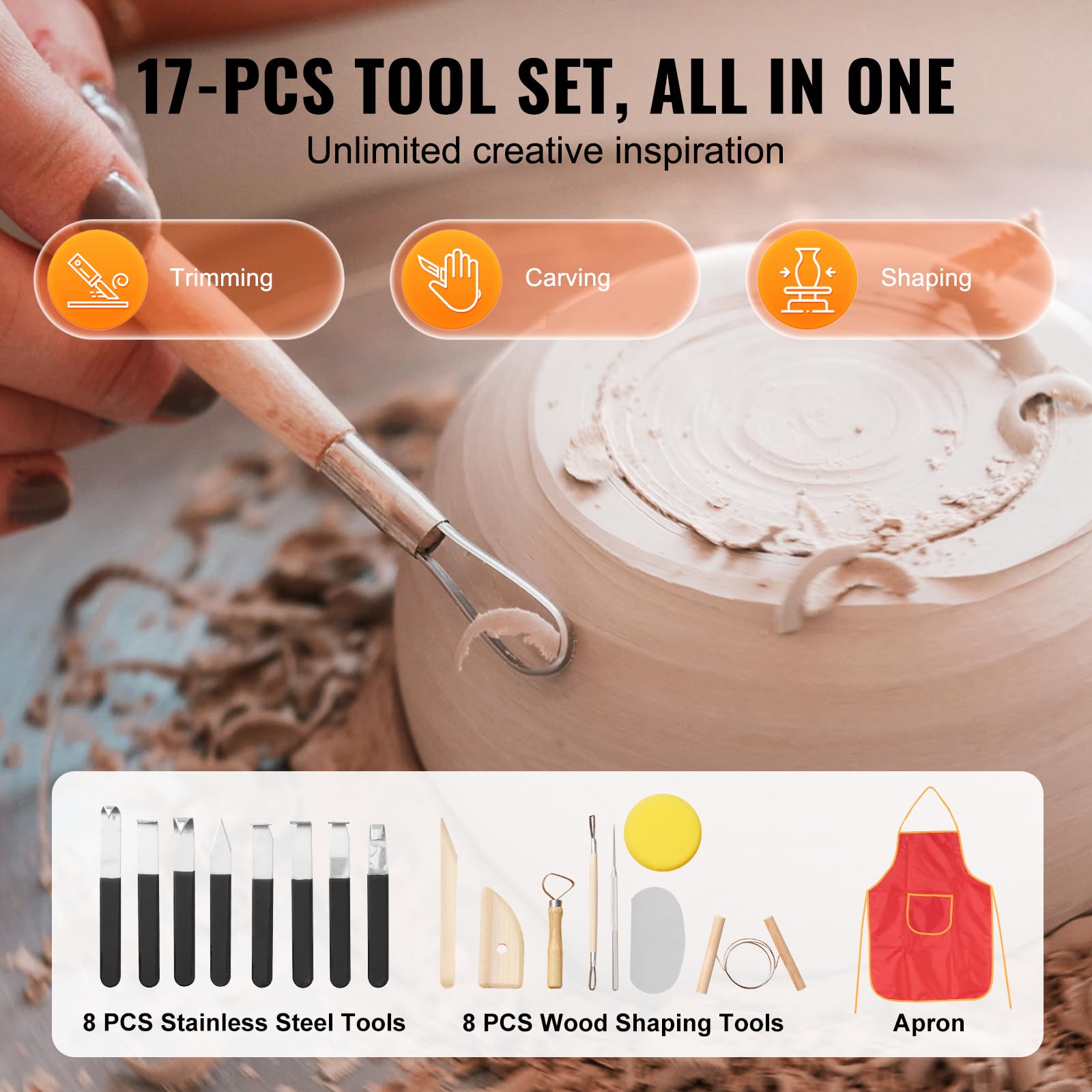 Foto 8 pulgar | Volante Para Cerámica Vevor, 25 Cm, Para Adultos Y Principiantes, 350 W, Color Blanco - Venta Internacional.