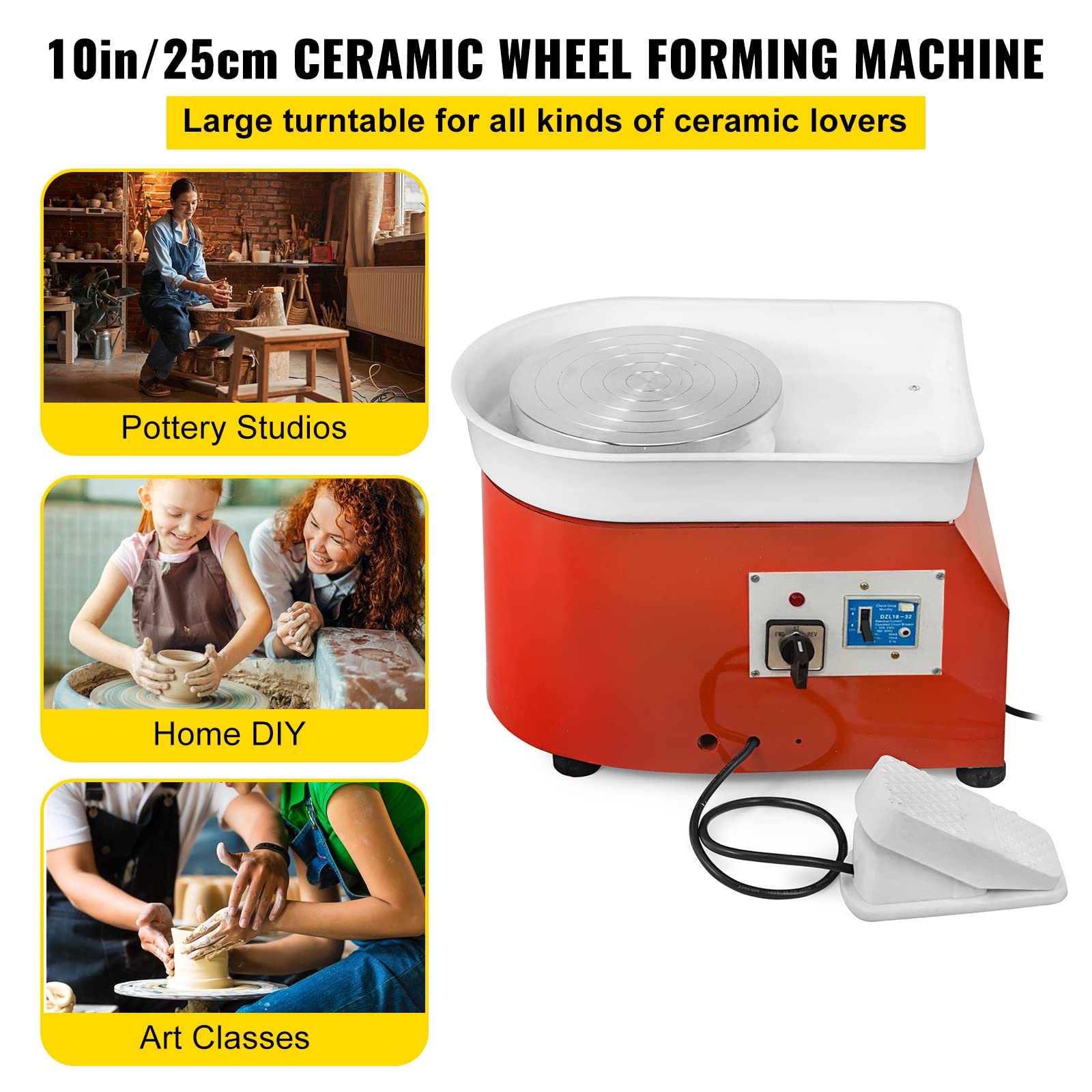 Foto 3 pulgar | Máquina Formadora De Ruedas De Cerámica Pottery Wheel Vevor De 25 Cm, 280 W - Venta Internacional.