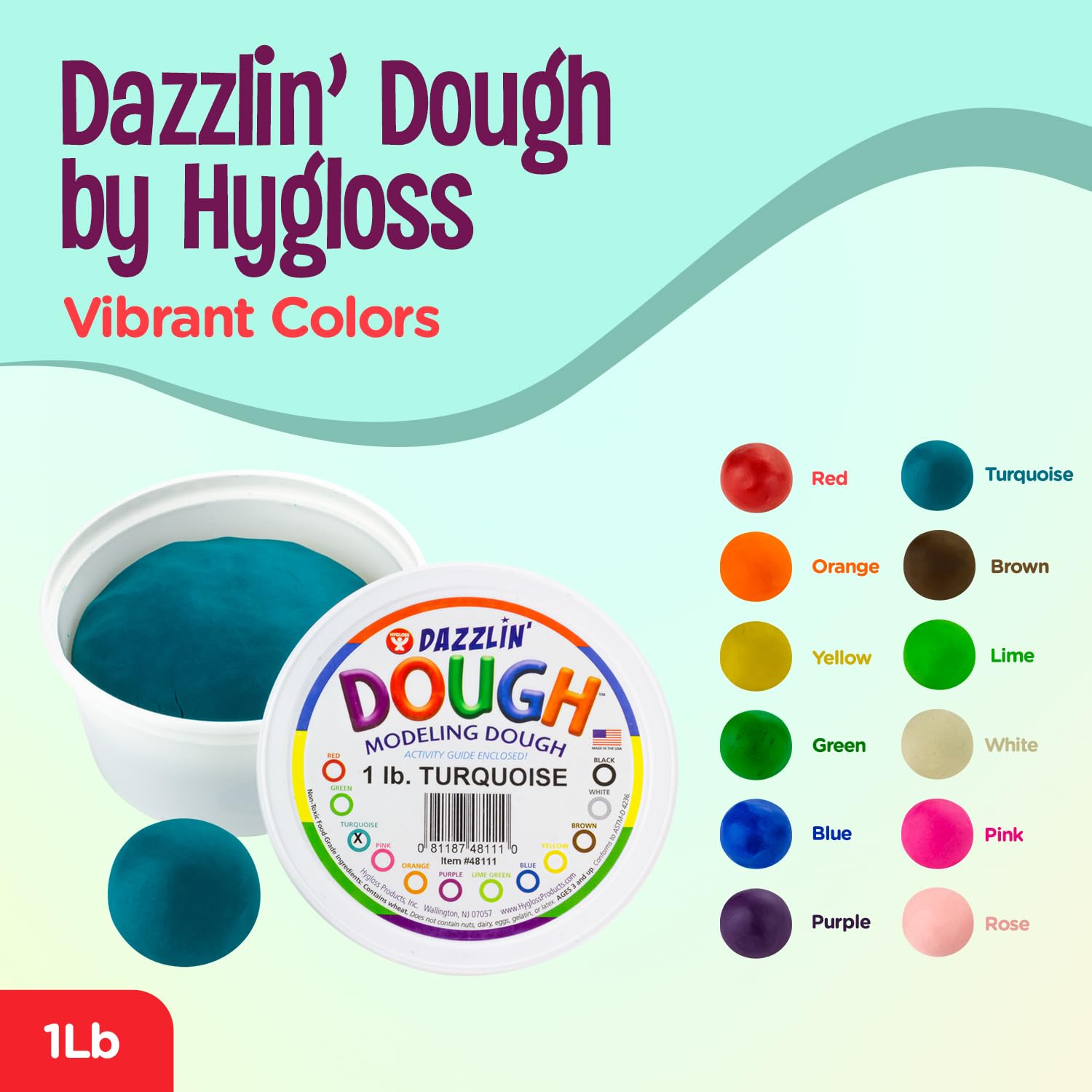 Foto 2 | Masa Para Modelar Hygloss Products Dazzlin' 454g Turquesa Kids - Venta Internacional.