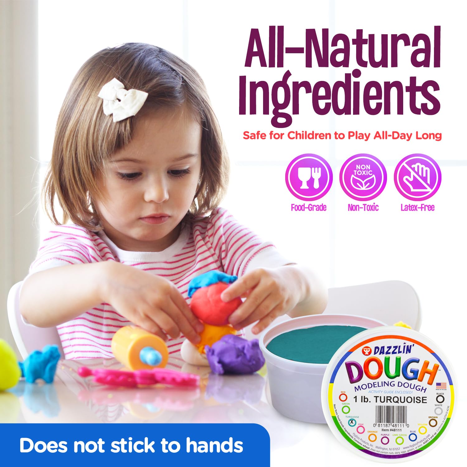 Foto 4 | Masa Para Modelar Hygloss Products Dazzlin' 454g Turquesa Kids - Venta Internacional.