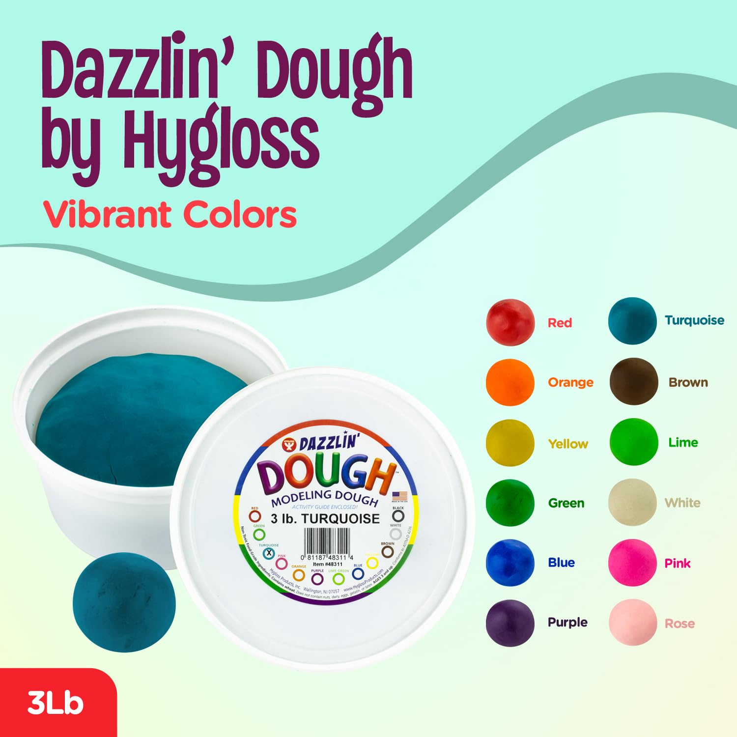 Foto 3 pulgar | Masa Para Modelar Hygloss Kids, Sin Perfume, 1,36 Kg, Color Turquesa - Venta Internacional.