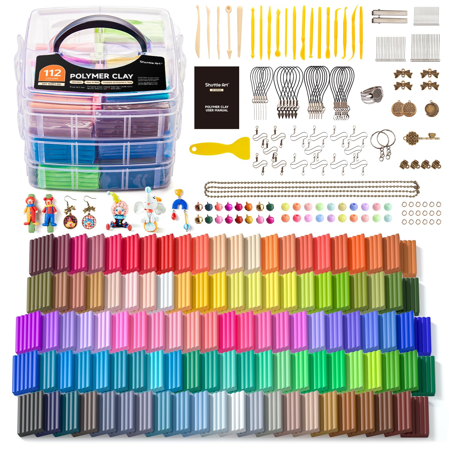 Foto 1 | Kit De Arcilla Polimérica Shuttle Art, 112 Colores, Con Herramientas Y Accesorios - Venta Internacional.