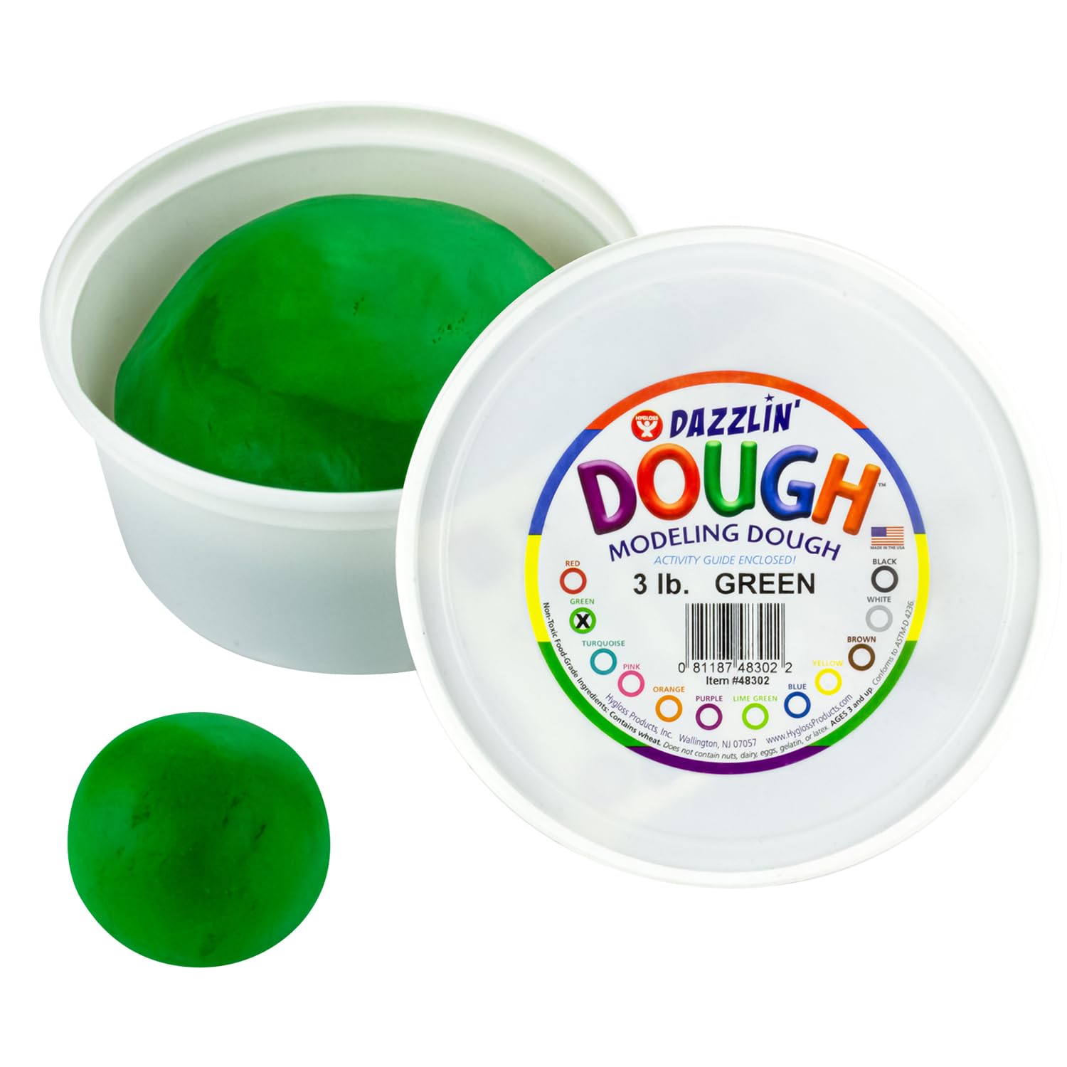 Foto 1 | Masa Para Modelar Hygloss Dazzlin' Dough Green, Envase De 1,36 Kg - Venta Internacional.