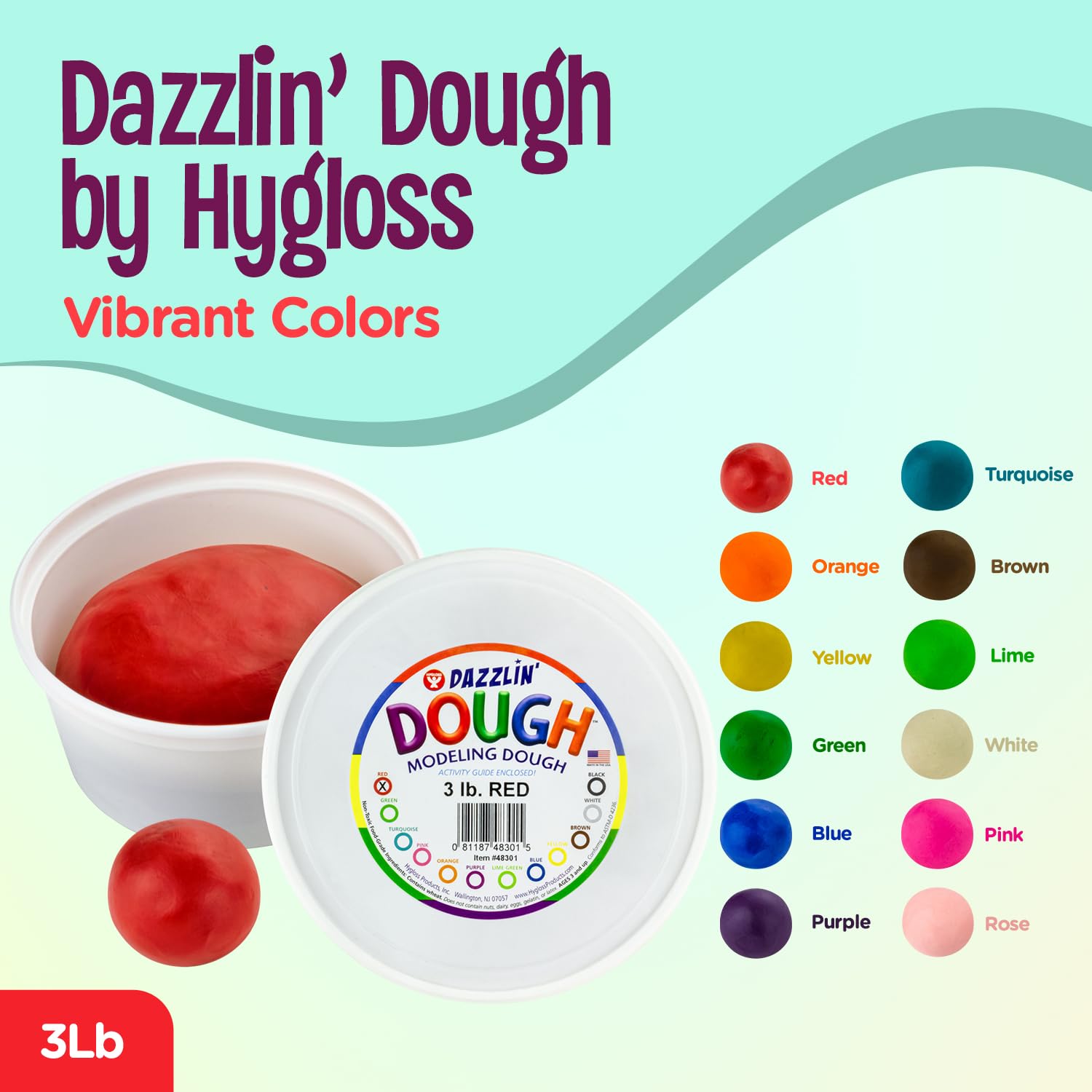 Foto 3 pulgar | Masa Para Modelar Hygloss Products Dazzlin' Dough, Color Rojo, 1,36 Kg - Venta Internacional.