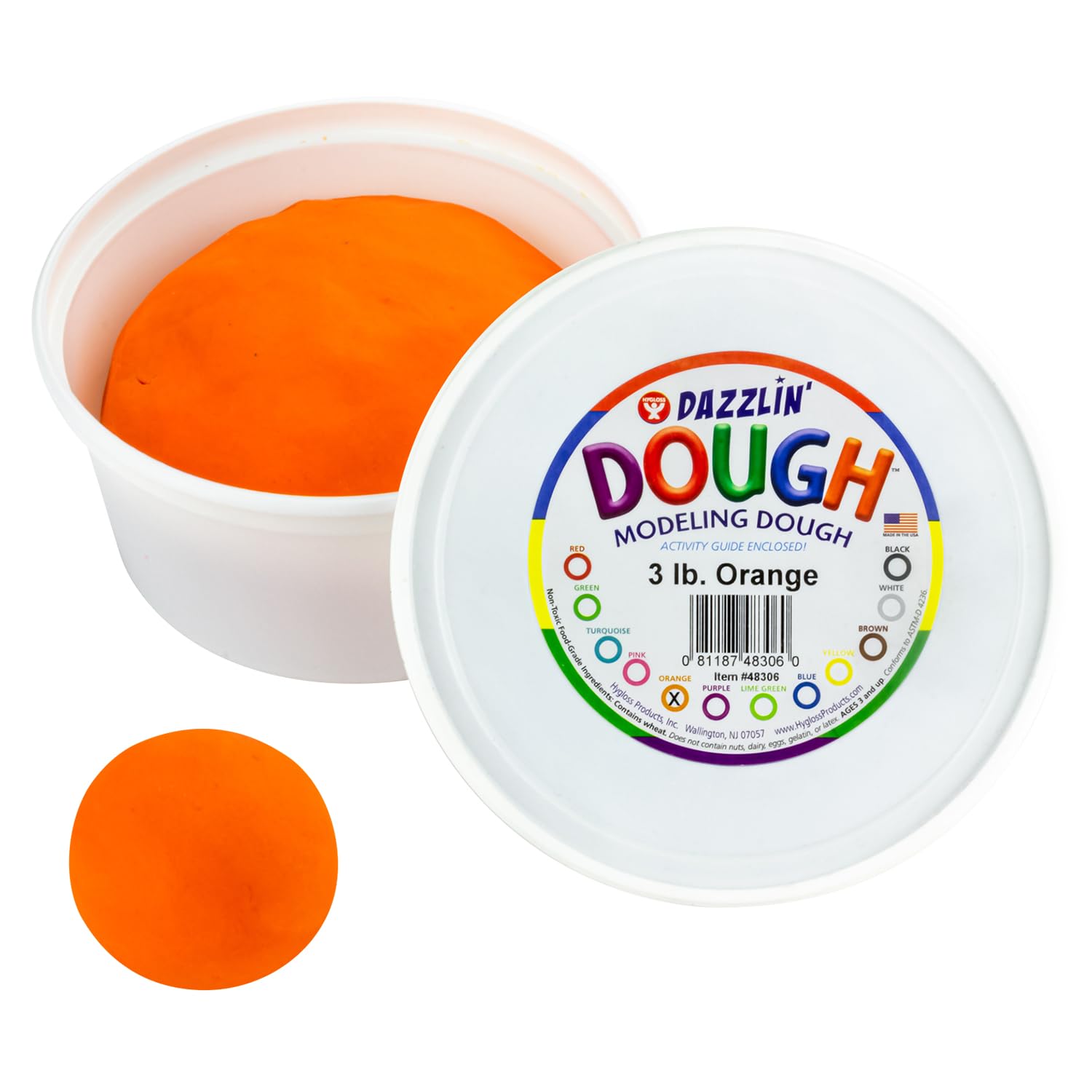 Foto 2 pulgar | Masa Para Modelar Hygloss Dazzlin Dough, Naranja, Tarro De 1,36 Kg - Venta Internacional.