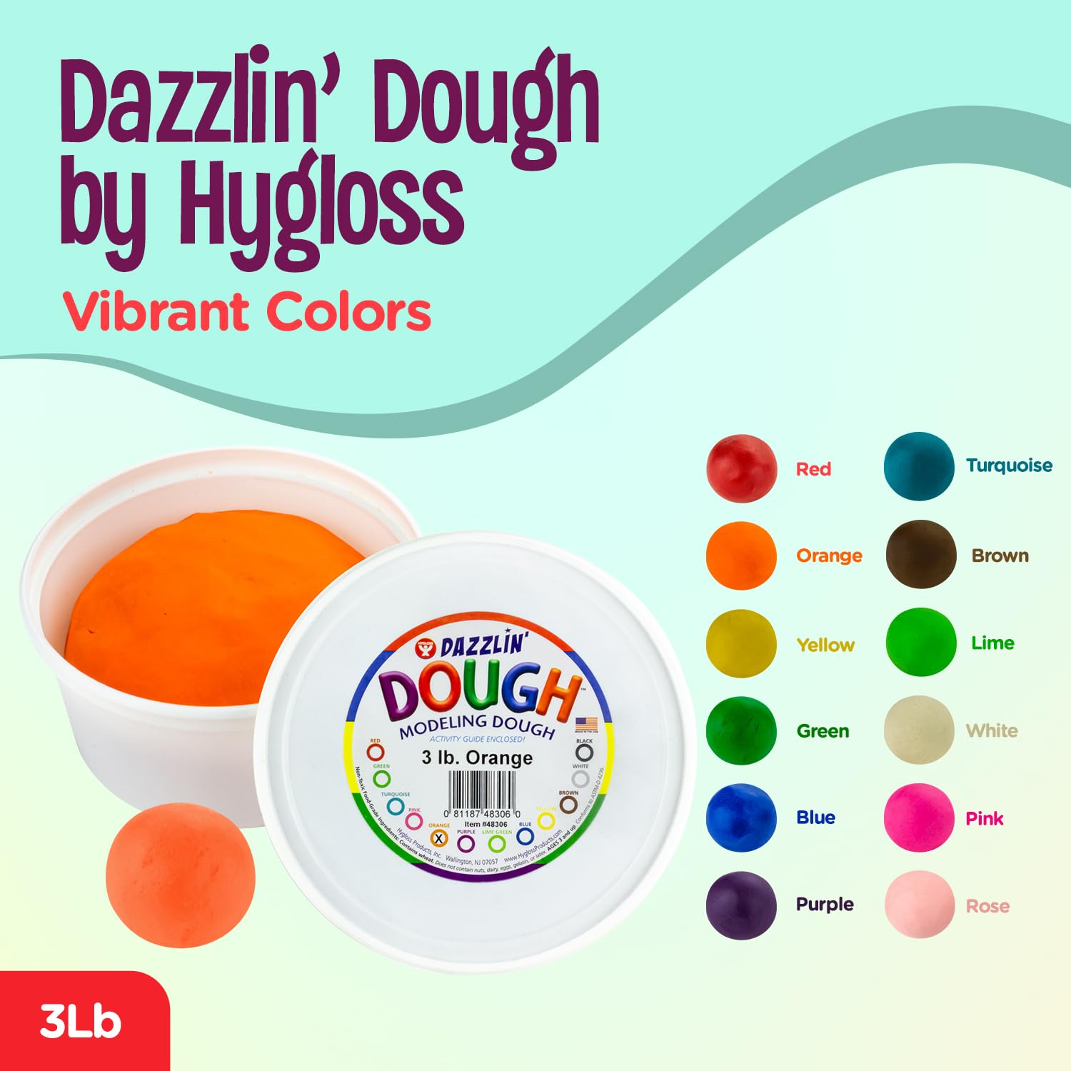 Foto 3 pulgar | Masa Para Modelar Hygloss Dazzlin Dough, Naranja, Tarro De 1,36 Kg - Venta Internacional.