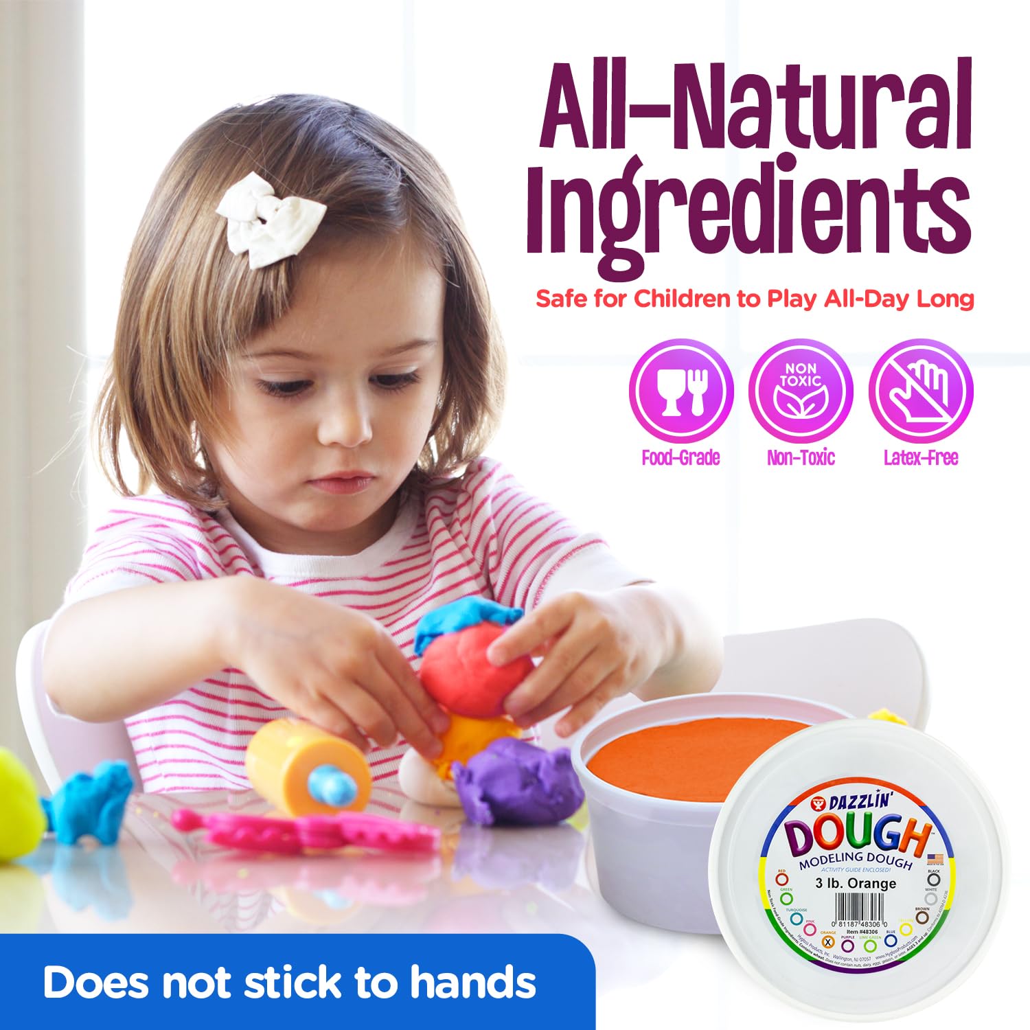 Foto 5 pulgar | Masa Para Modelar Hygloss Dazzlin Dough, Naranja, Tarro De 1,36 Kg - Venta Internacional.