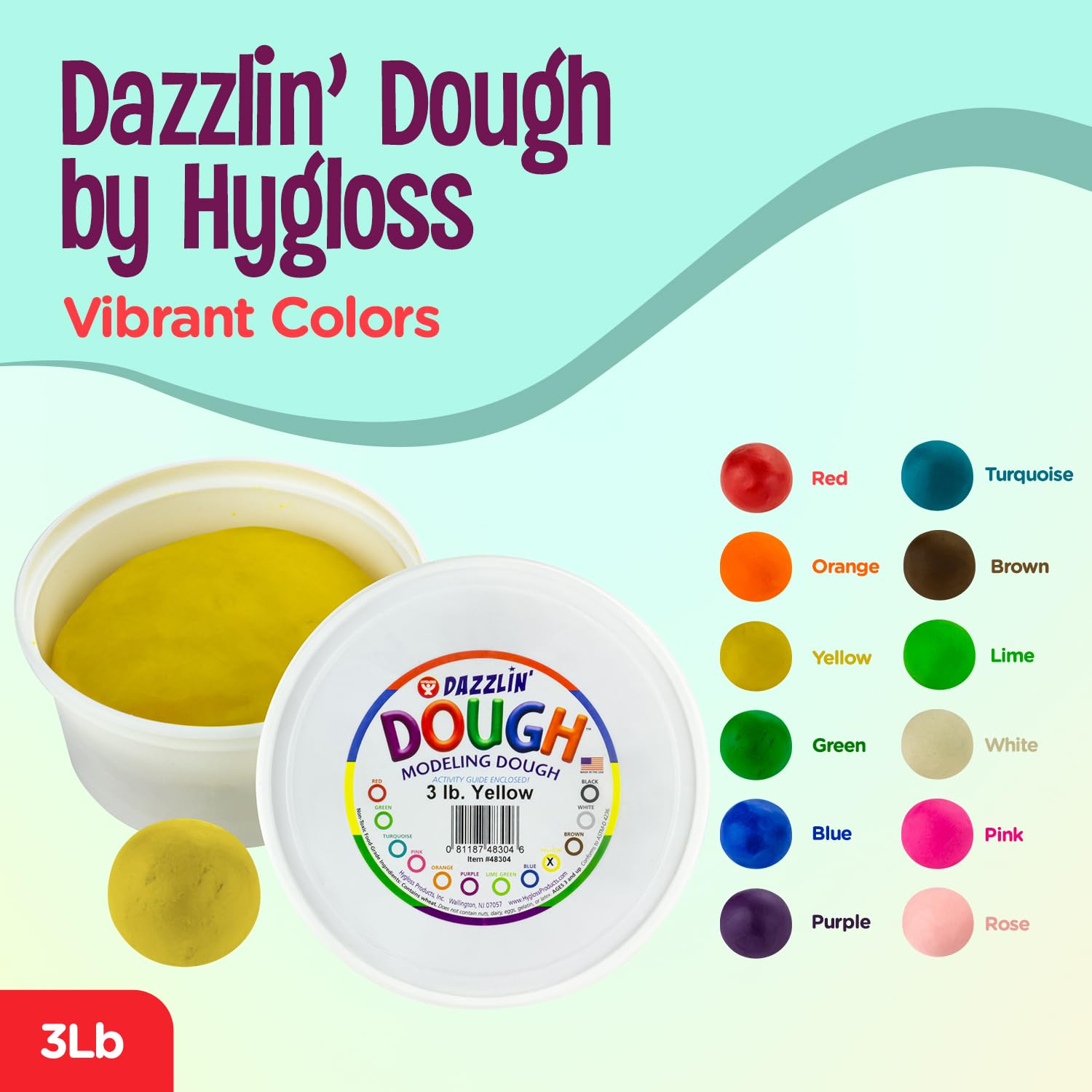 Foto 2 | Masa Para Modelar Hygloss Products Dazzlin' Dough Yellow 1.36 Kg - Venta Internacional.