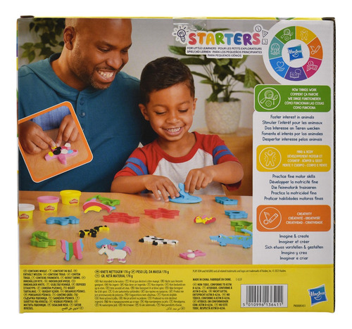 Foto 4 pulgar | Play Doh Animales 6 Botes Y 10 Moldes 170g Hasbro