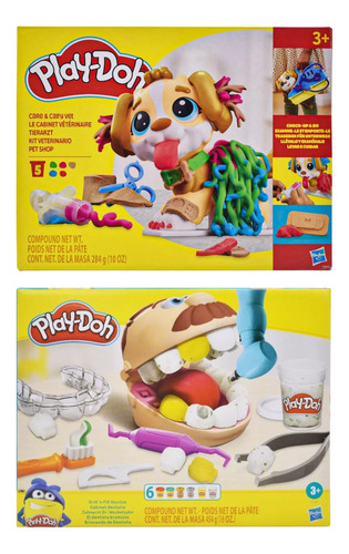 Foto 2 pulgar | Play Doh Dentista Bromista Y Kit Veterinario  Hasbro