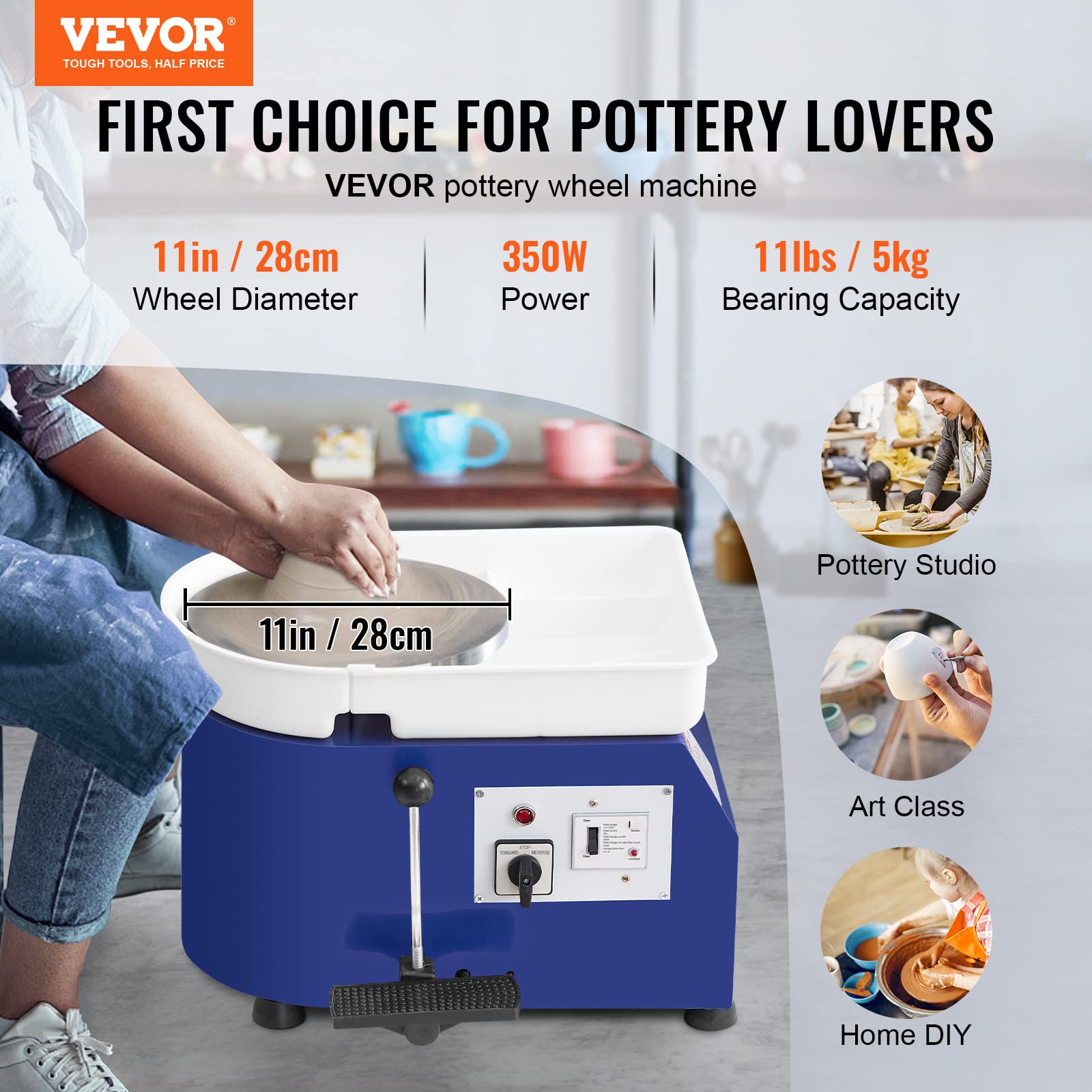Foto 2 | Máquina Formadora De Cerámica Pottery Wheel Vevor De 11 Pulgadas Y 350 W - Venta Internacional.