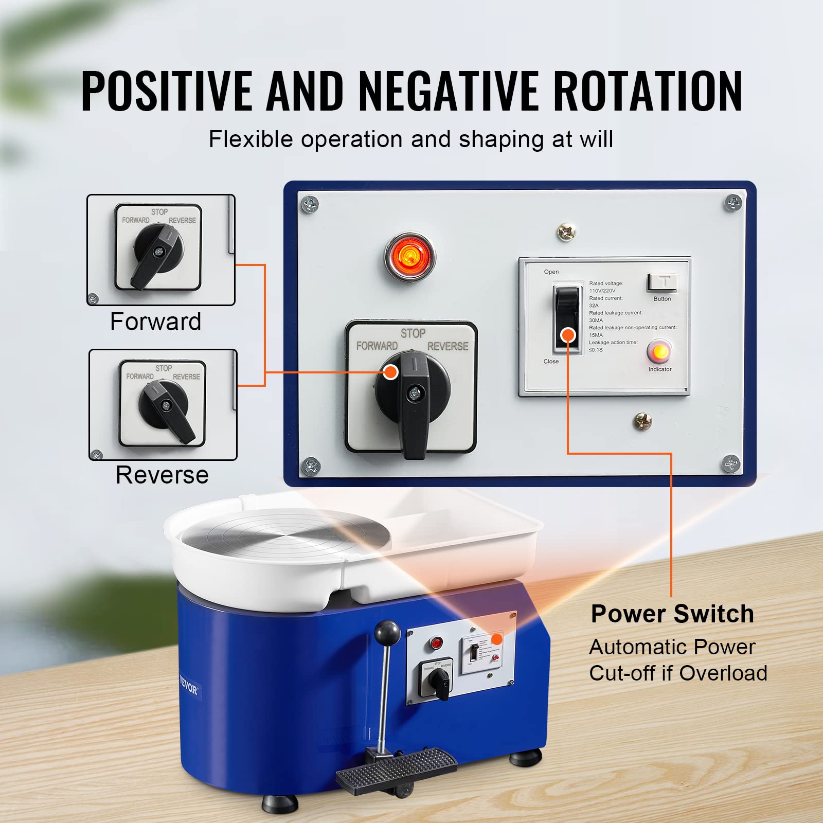 Foto 4 | Máquina Formadora De Cerámica Pottery Wheel Vevor De 11 Pulgadas Y 350 W - Venta Internacional.