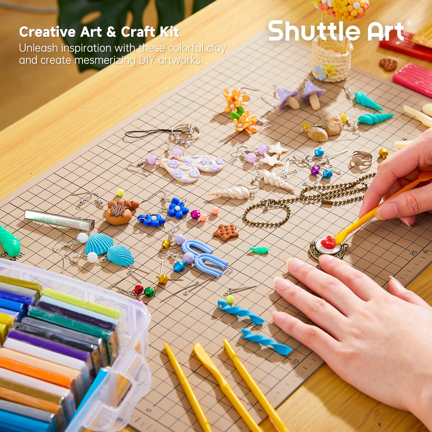 Foto 6 | Kit De Arcilla Polimérica Shuttle Art  60 Colores  Con 19 Herramientas Y Accesorios - Venta Internacional.