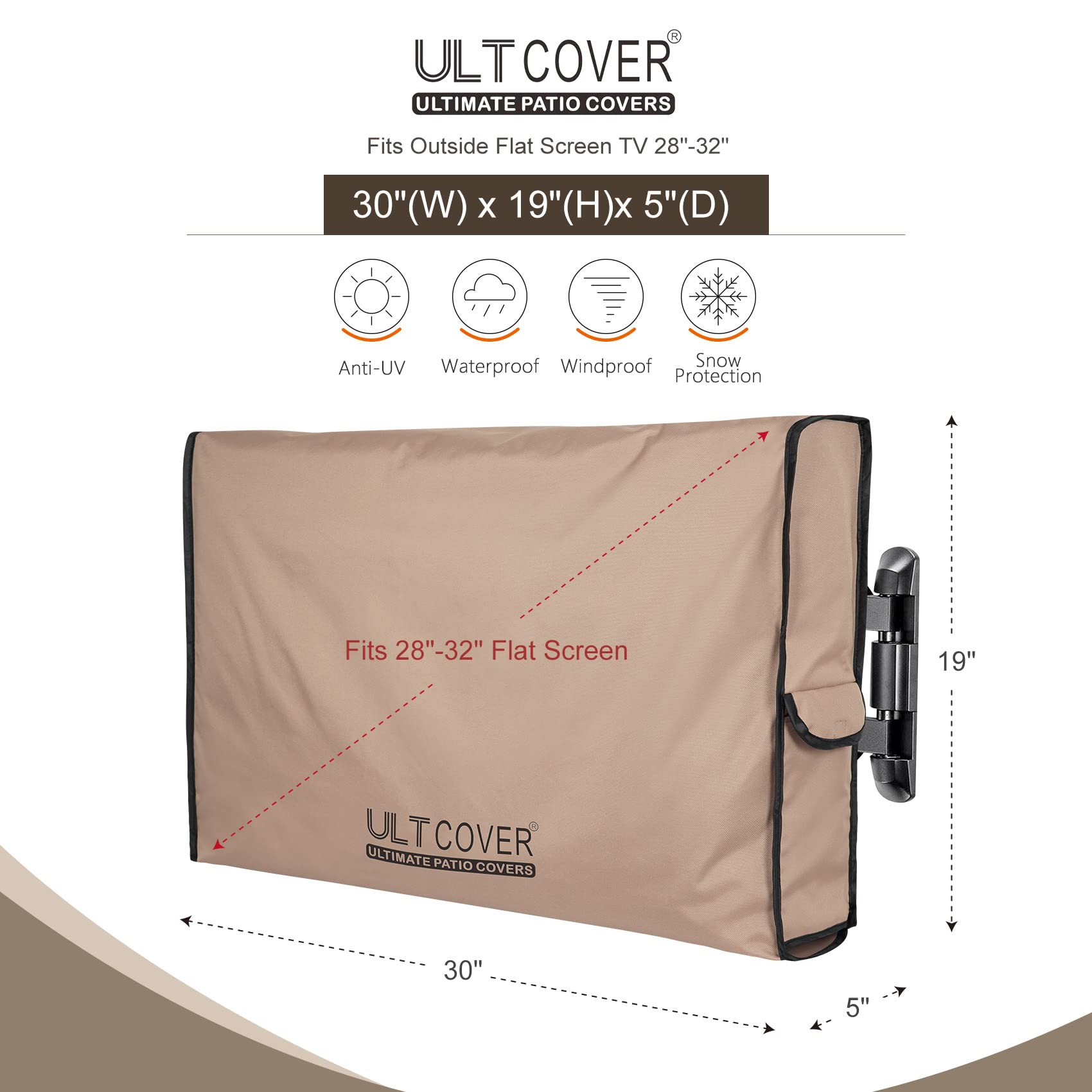 Foto 2 | Funda de Tv Ultcover para Pantallas Planas de 28  32 Pulgadas - Venta Internacional