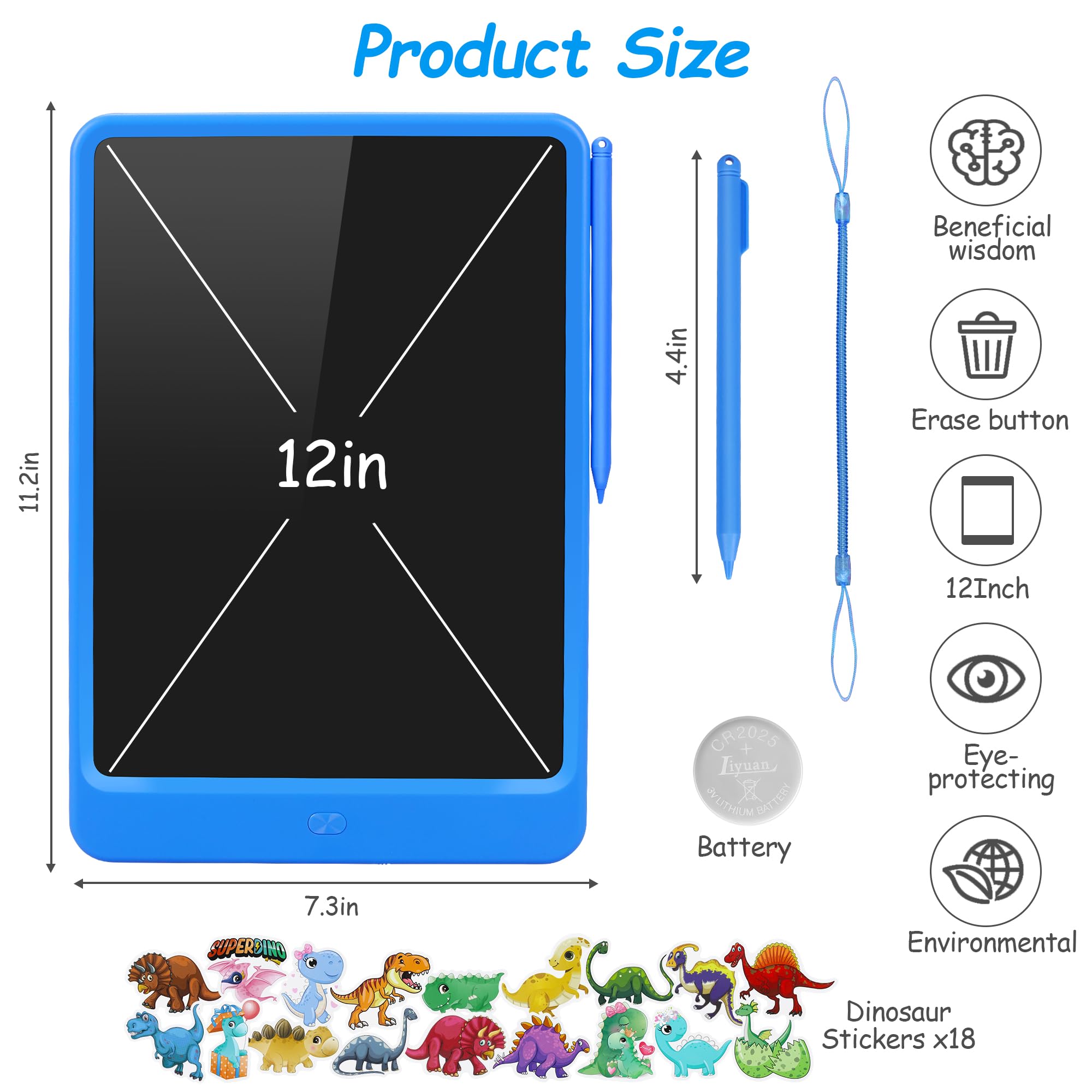 Foto 3 pulgar | Venta Internacional - Tableta De Escritura Lcd Toyk, Pizarra Para Garabatos Para Niños Pequeños De 12 Pulgadas, Azul