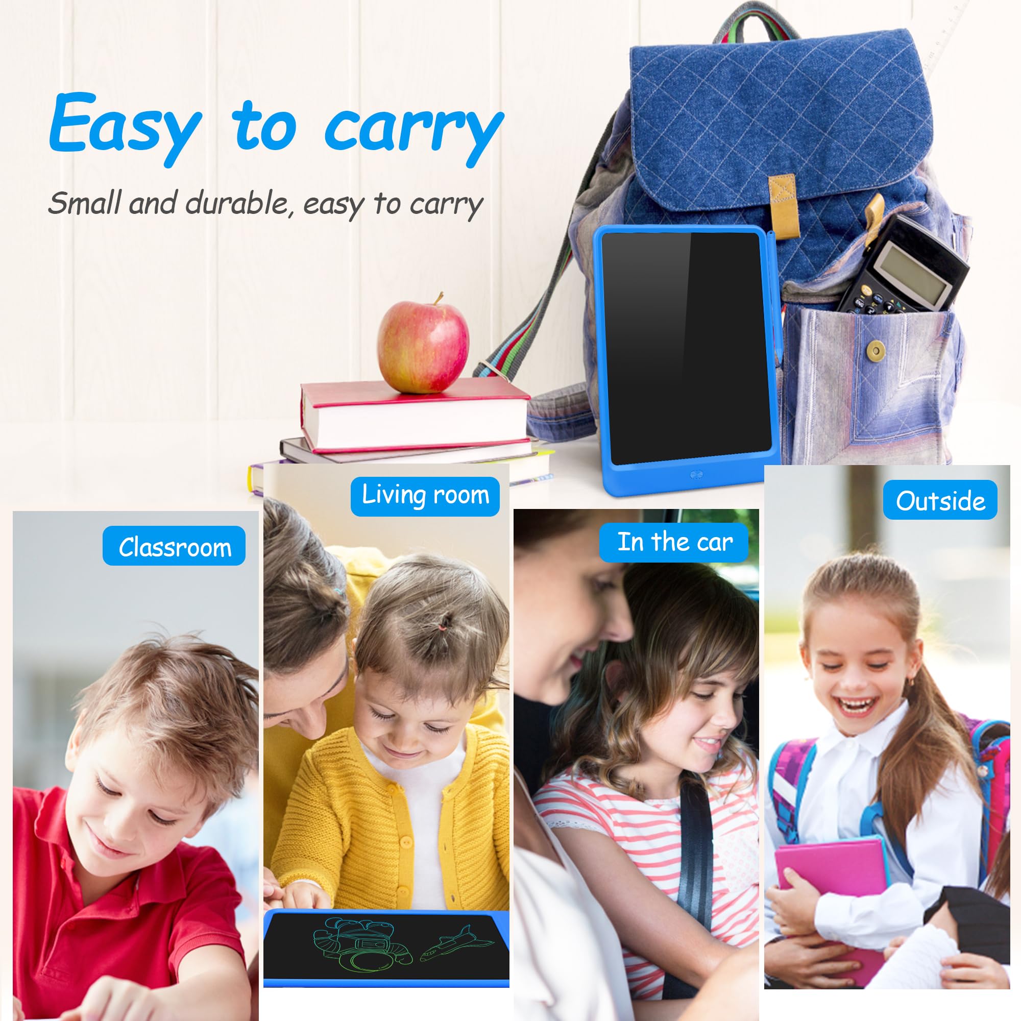 Foto 8 pulgar | Venta Internacional - Tableta De Escritura Lcd Toyk, Pizarra Para Garabatos Para Niños Pequeños De 12 Pulgadas, Azul