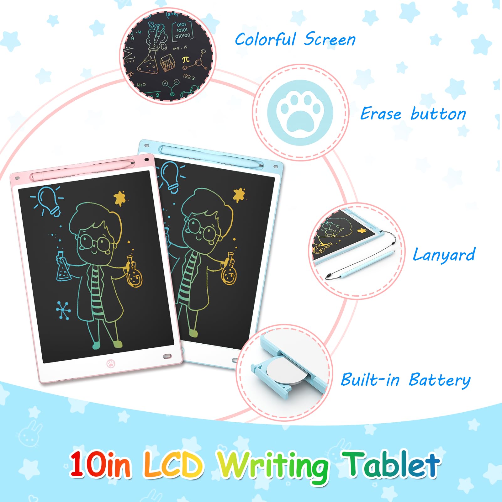 Foto 3 pulgar | Venta Internacional - Tableta De Escritura Lcd Qqduck De 10 Pulgadas, Paquete De 2 Para Niños De 3 A 8 Años