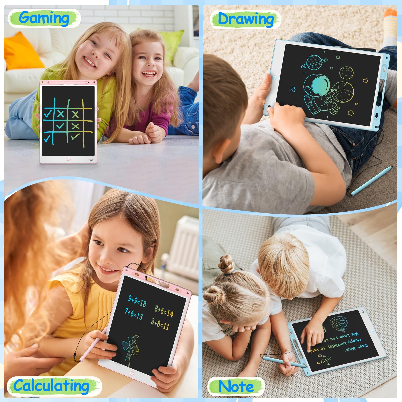 Foto 4 | Venta Internacional - Tableta De Escritura Lcd Qqduck De 10 Pulgadas, Paquete De 2 Para Niños De 3 A 8 Años