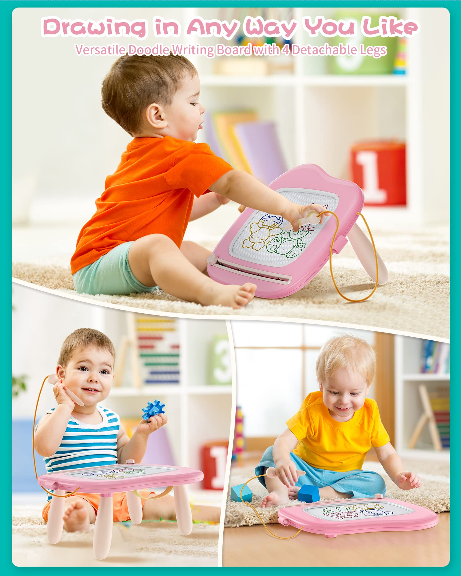 Foto 4 pulgar | Venta Internacional - Tablero De Dibujo Magnético Bopicokok Toys Para Niños De 1 A 2 Años