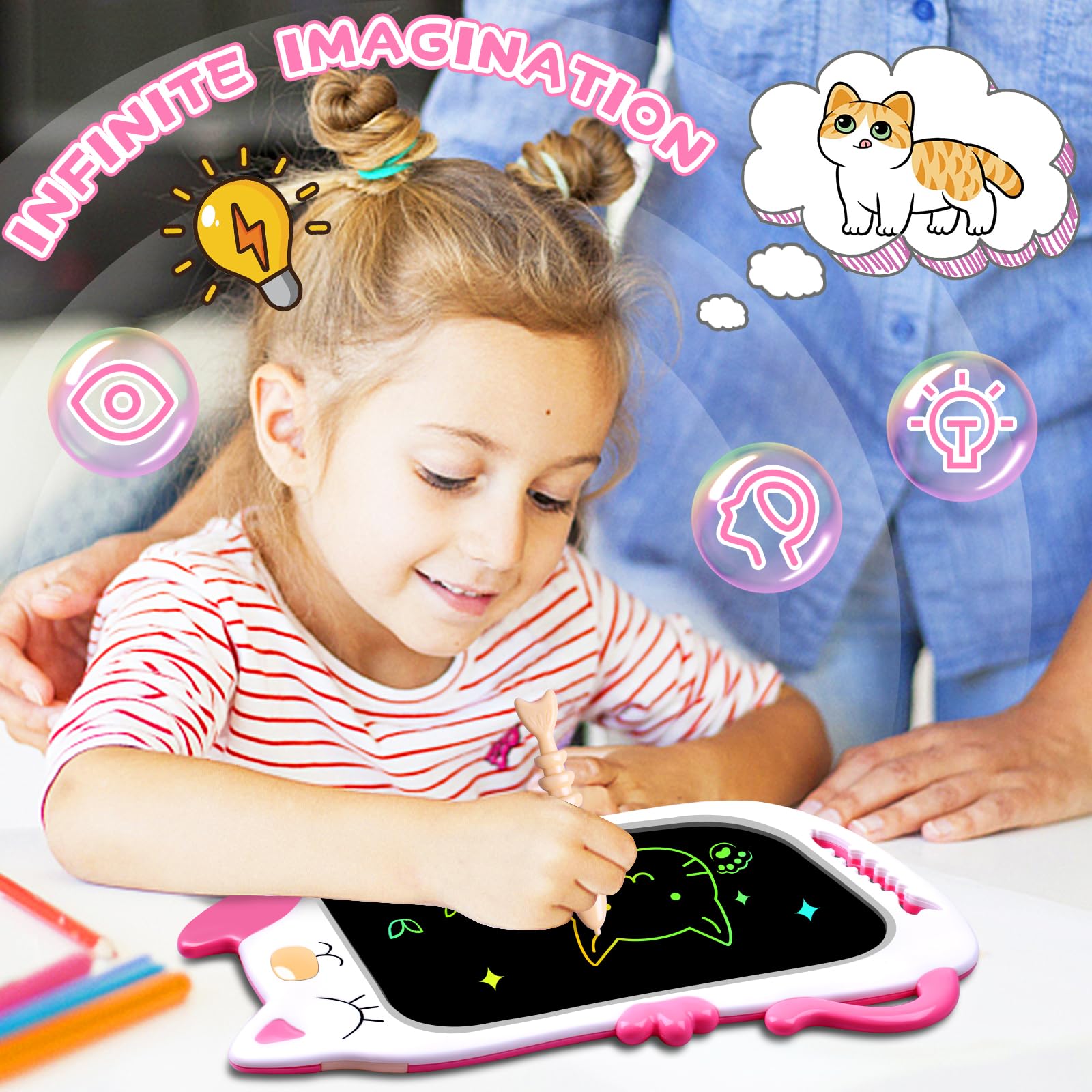 Foto 3 pulgar | Venta Internacional - Tableta De Escritura Lcd Drawing Doodle Board Gjzz Para Niños, Color Rosa