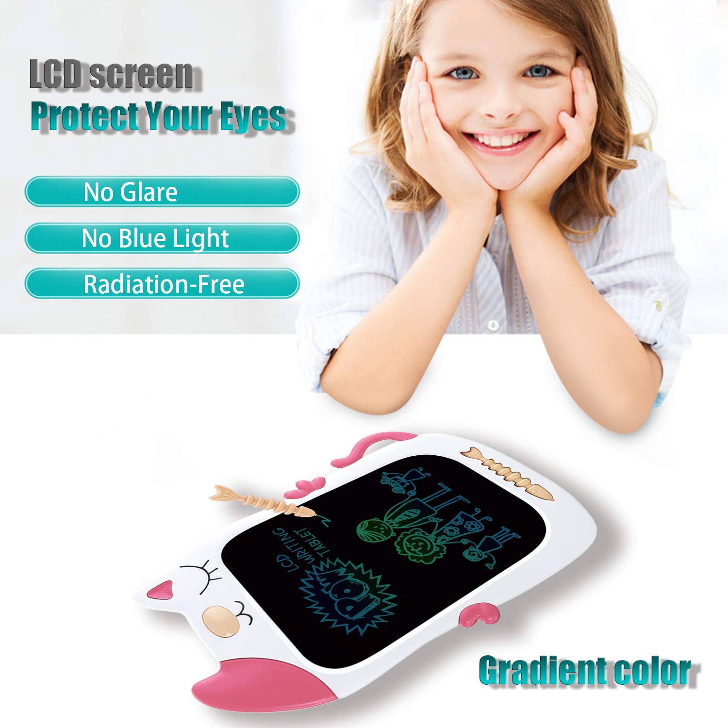 Foto 8 | Venta Internacional - Tableta De Escritura Lcd Drawing Doodle Board Gjzz Para Niños, Color Rosa