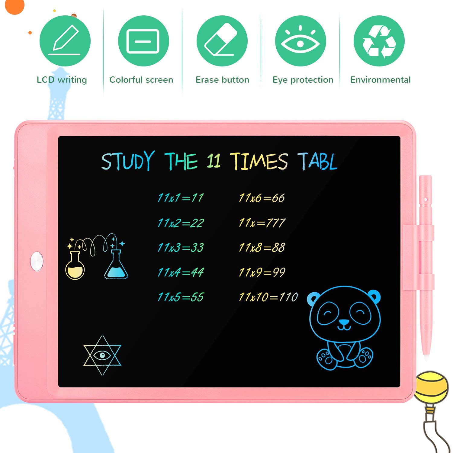 Foto 7 | Venta Internacional - Tableta De Escritura Lcd Tekfun Doodle Board De 10 Pulgadas, Rosa
