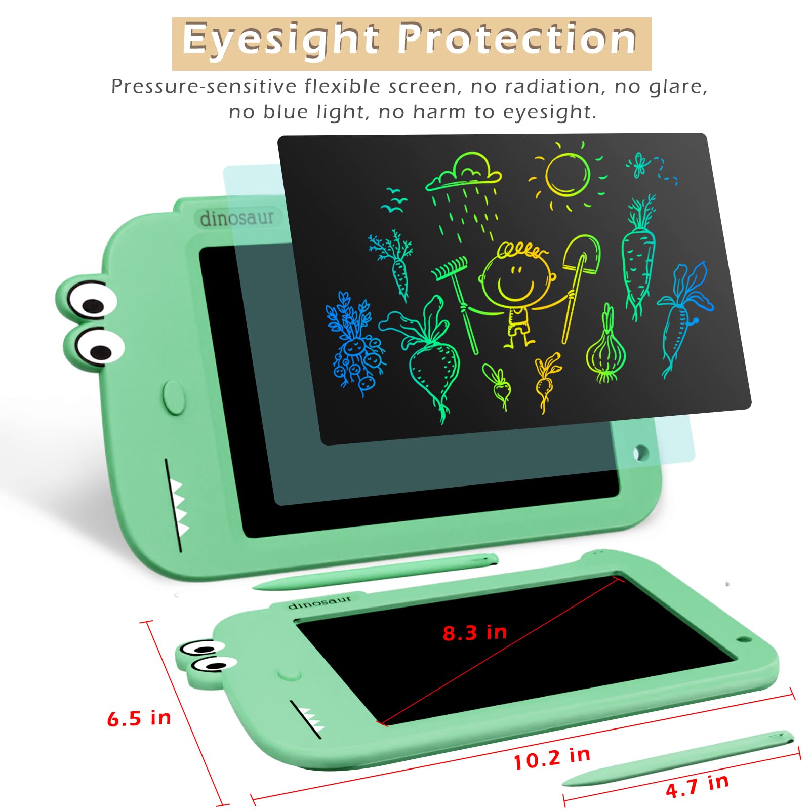 Foto 3 | Venta Internacional - Tableta Lcd Para Dibujar Y Escribir Jasonwell Dinosaur Green Kids 2-8