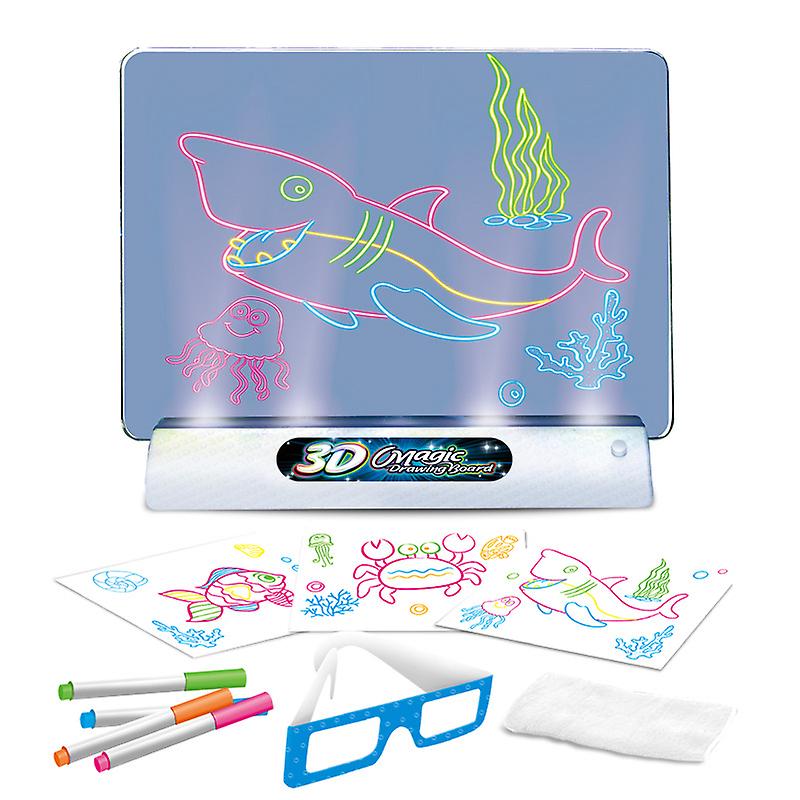 Foto 2 pulgar | Venta Internacional - Tablero De Dibujo Led Fluorescente 3d Con Gafas Para Niños