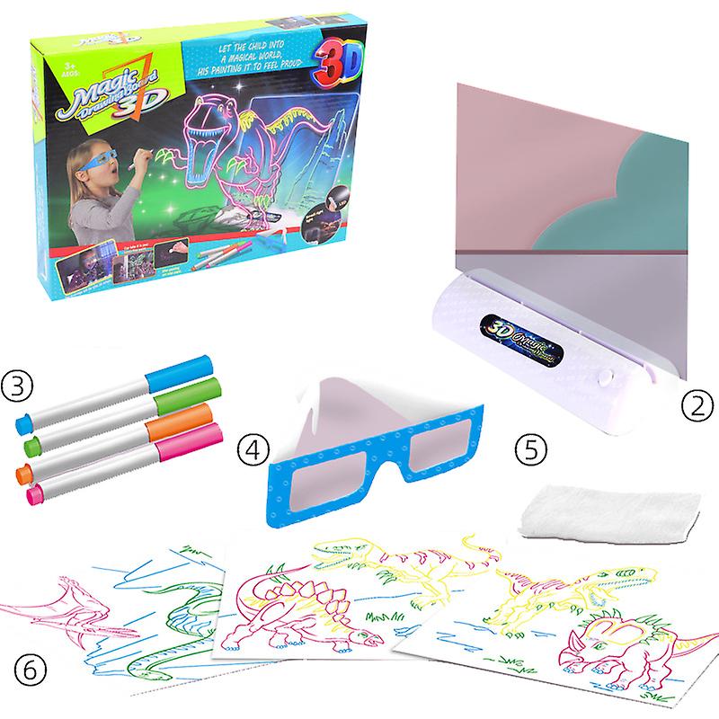 Foto 5 pulgar | Venta Internacional - Tablero De Dibujo Led Fluorescente 3d Con Gafas Para Niños