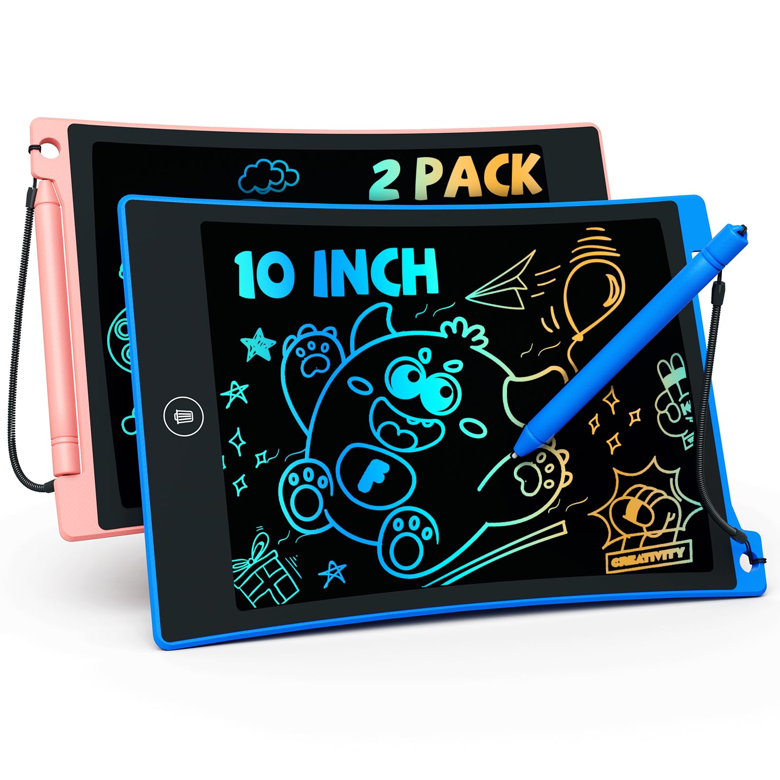 Venta Internacional - Tableta De Escritura Lcd Tekfun De 25,4 Cm, Paquete De 2 Con Lápiz Capacitivo Para Niños De 3