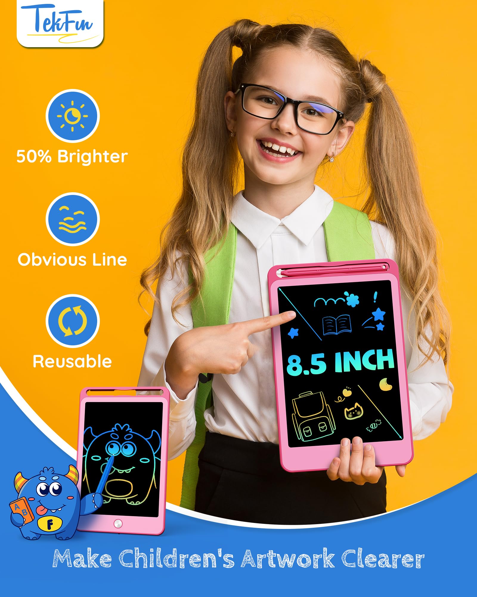 Foto 5 pulgar | Venta Internacional - Tableta De Escritura Lcd Tekfun Para Niños De Más De 3 Años Con Dibujo Borrable