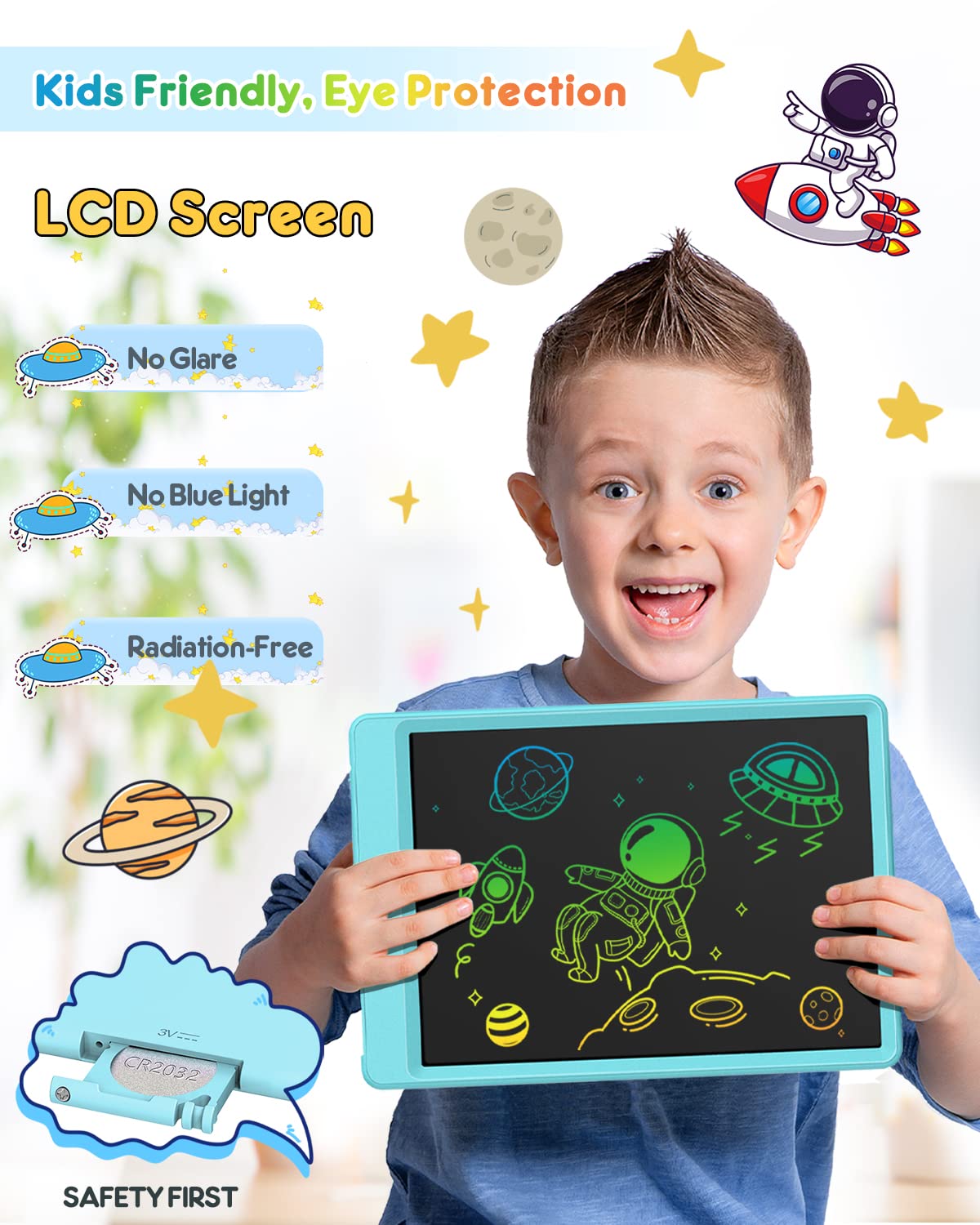 Foto 2 | Venta Internacional - Tableta De Escritura Lcd Flueston Doodle Board De 10 Pulgadas, Azul