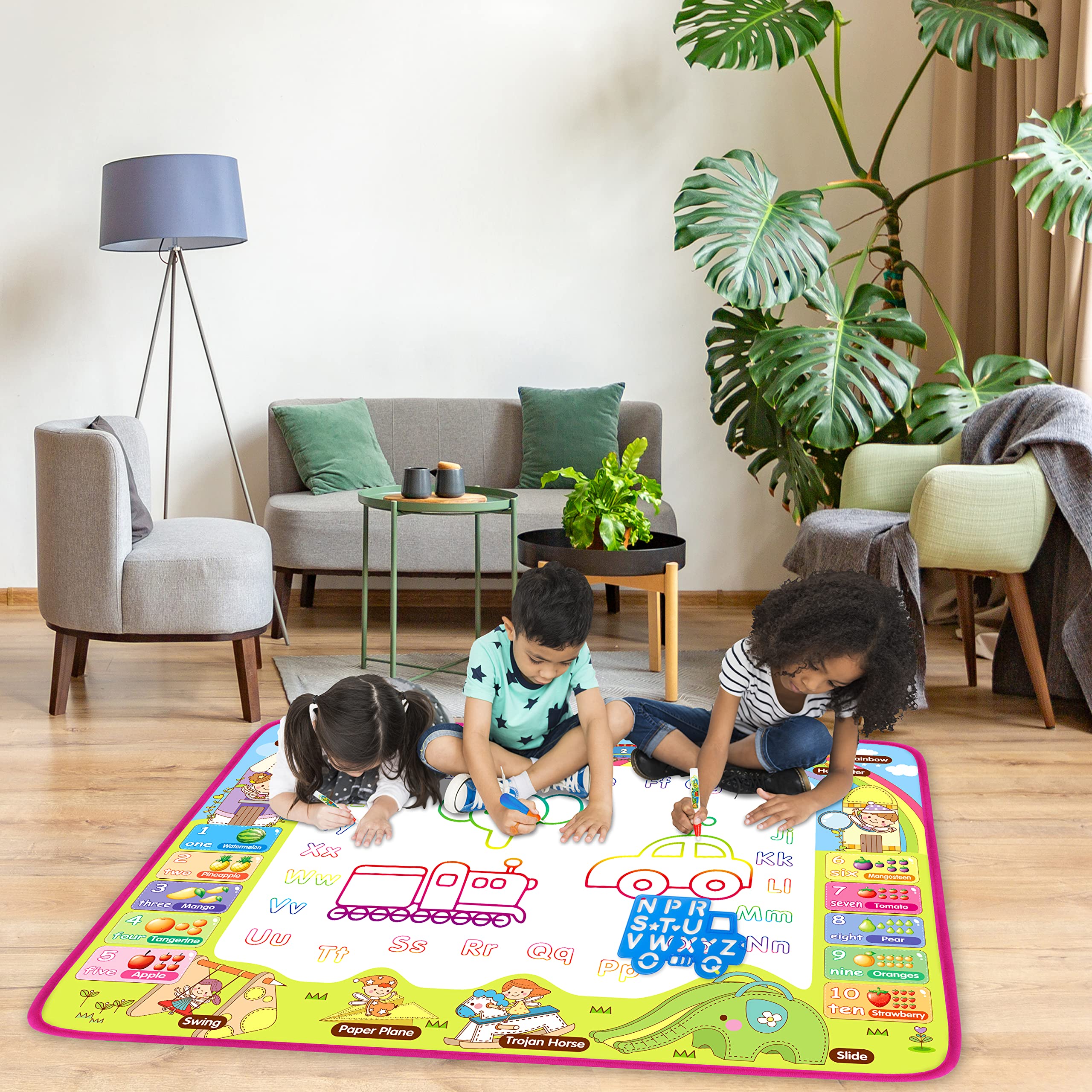 Foto 8 pulgar | Venta Internacional - Tapete Para Dibujar Agua Hony Kids Doodle Con Bolígrafos Mágicos, 36 X 24 Pulgadas