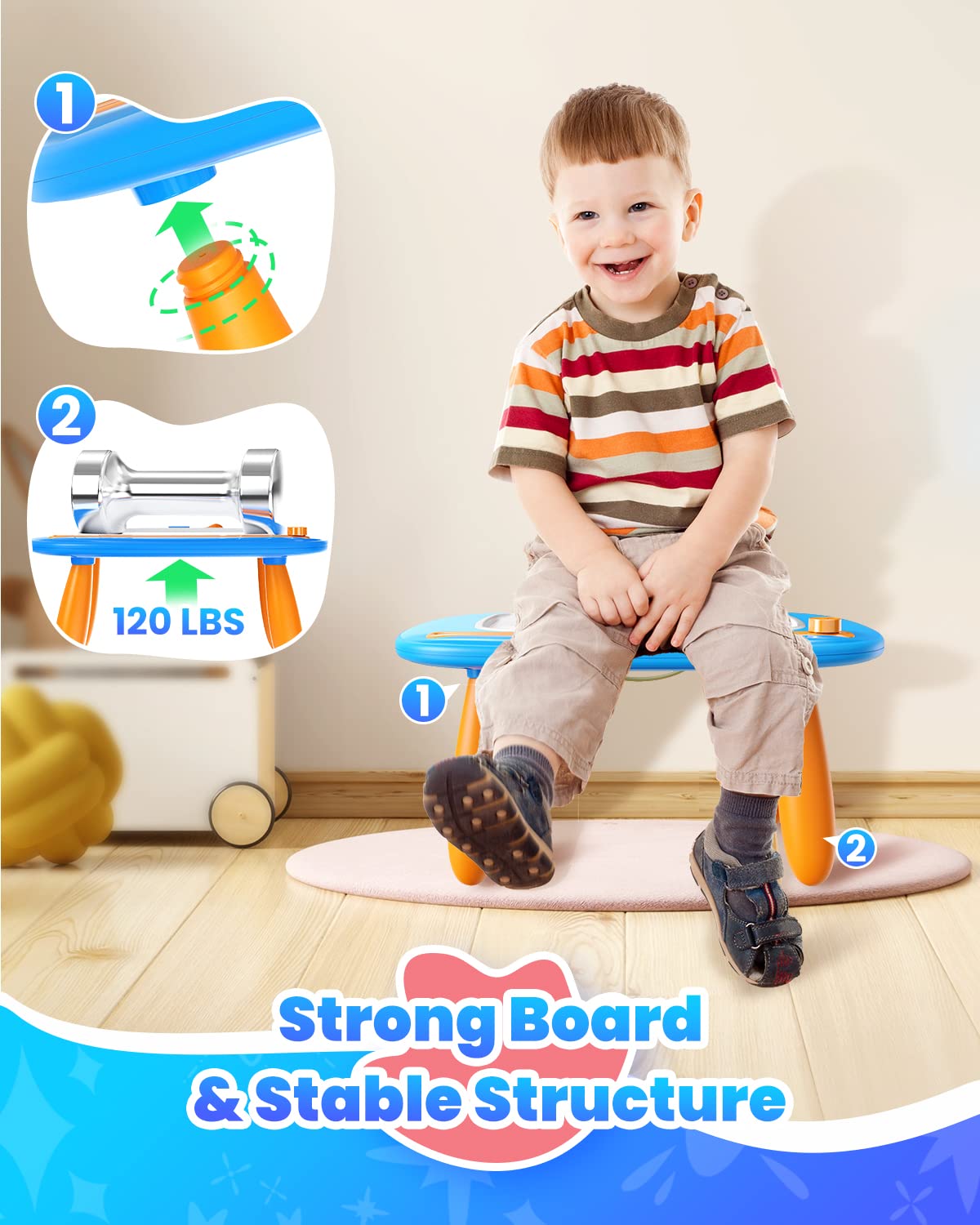 Foto 4 pulgar | Venta Internacional - Tablero De Dibujo Magnético Seimome Toys Para Niños Pequeños De 1 A 3 Años, Azul
