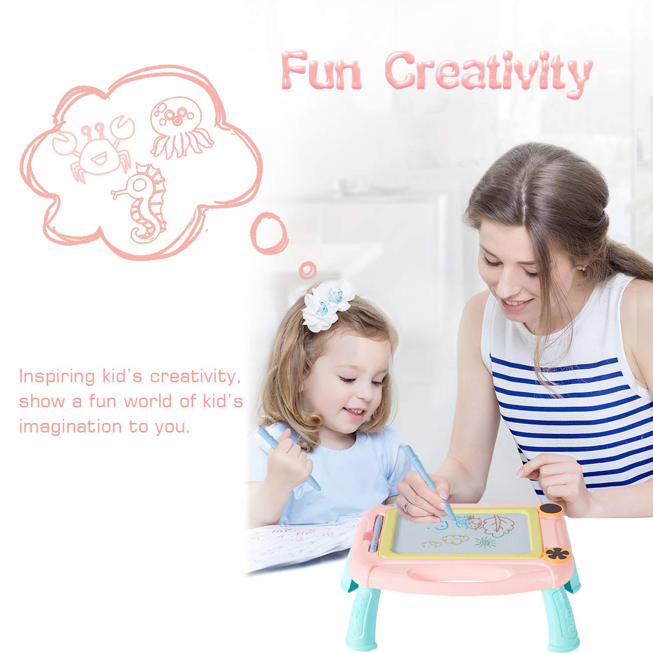 Foto 6 pulgar | Venta Internacional - Tablero De Dibujo Magnético Matesy Toys Para Niñas De 1 A 2 Años