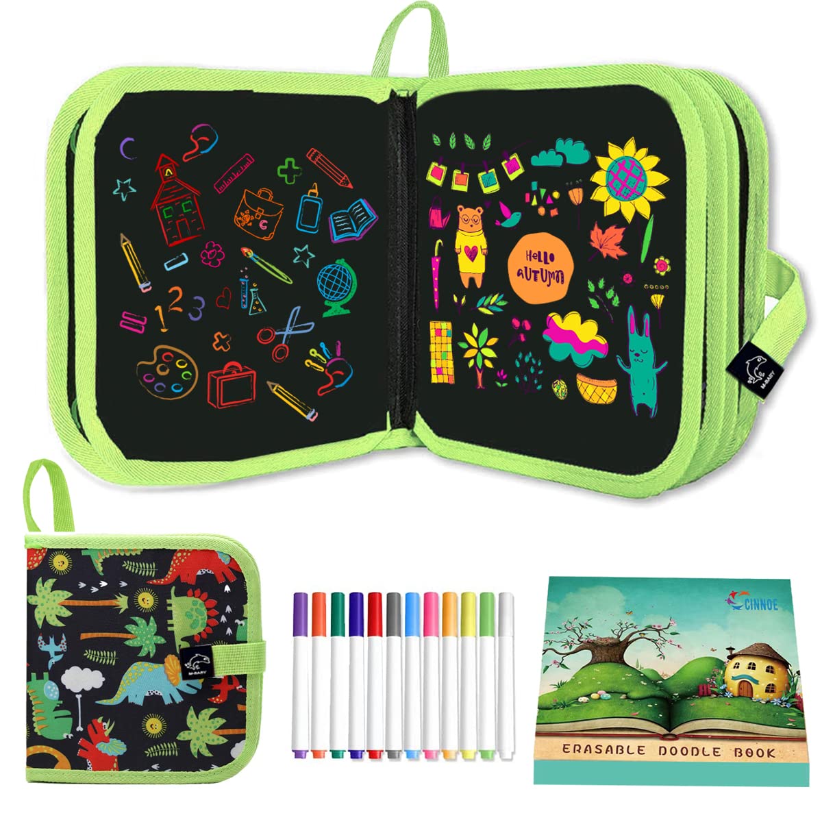 Venta Internacional - Doodle Book Ccinnoe Borrable Con 12 Bolígrafos De Acuarela Para Niños