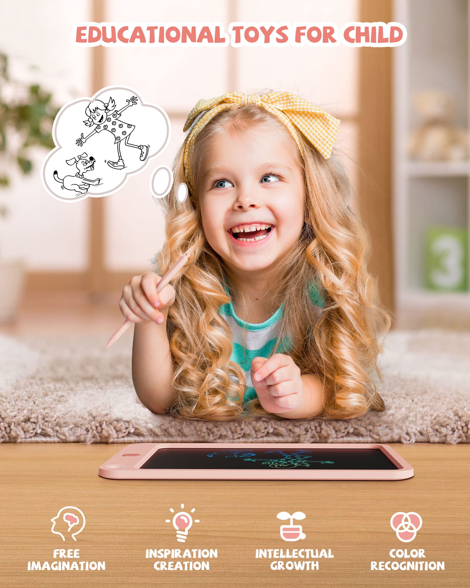 Foto 6 pulgar | Venta Internacional - Tableta De Escritura Lcd Kikapabi De 10 Pulgadas Con Cordón Para Niños, Color Rosa