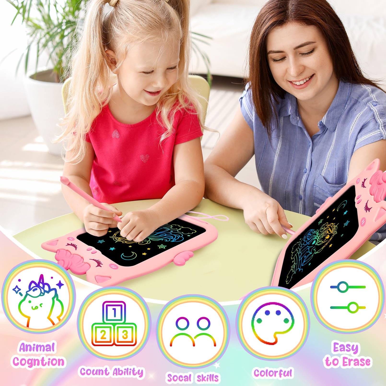 Foto 7 pulgar | Venta Internacional - Tableta De Escritura Lcd Yubaleer De 10 Pulgadas Para Niñas De 1 A 6 Años