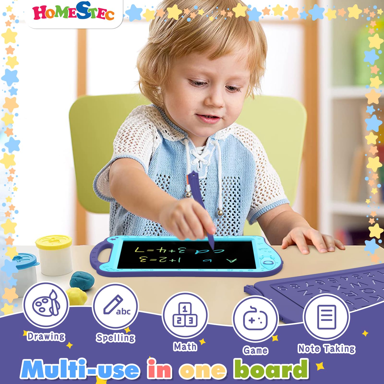 Foto 4 pulgar | Venta Internacional - Bloc De Dibujo Homestec Astrodraw, Tableta De Escritura Lcd Para Niños De 3 A 6 Años
