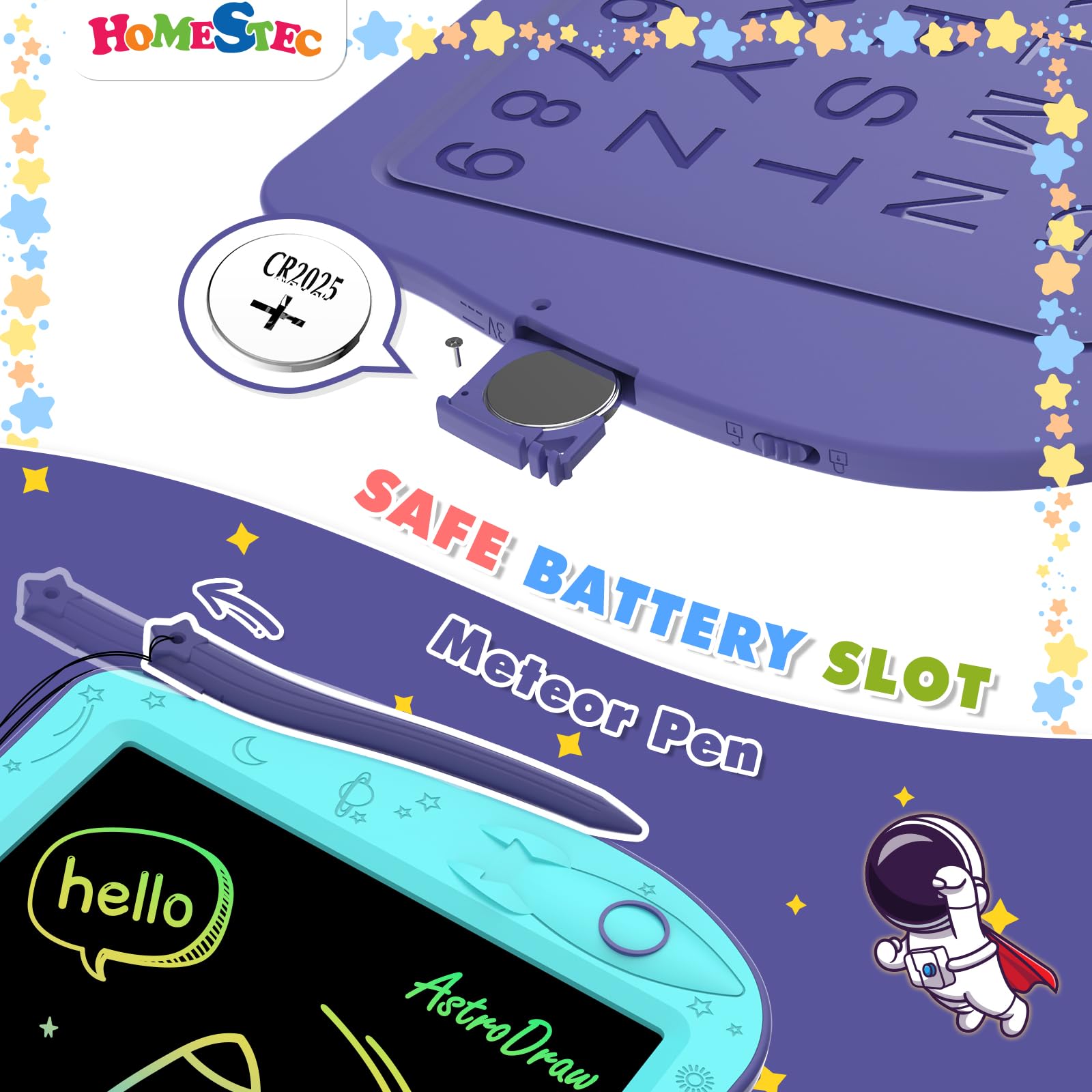 Foto 5 pulgar | Venta Internacional - Bloc De Dibujo Homestec Astrodraw, Tableta De Escritura Lcd Para Niños De 3 A 6 Años