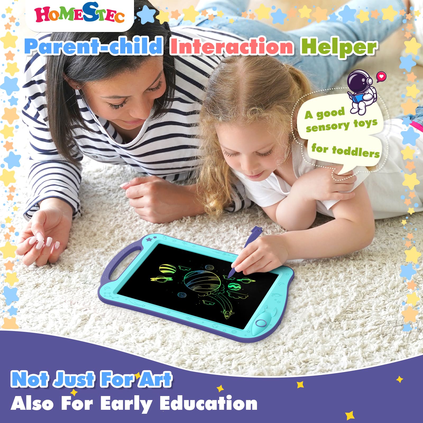 Foto 9 pulgar | Venta Internacional - Bloc De Dibujo Homestec Astrodraw, Tableta De Escritura Lcd Para Niños De 3 A 6 Años