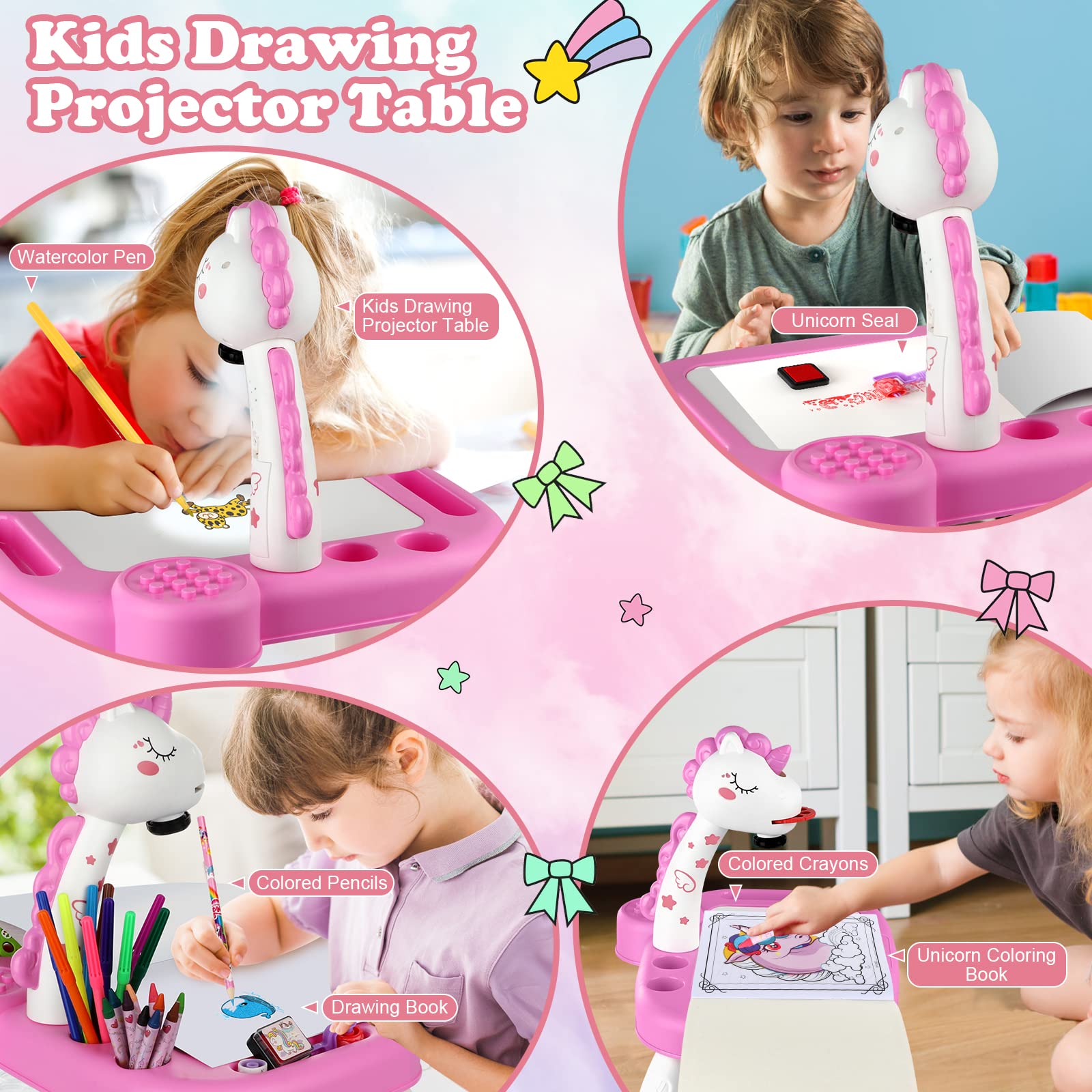 Foto 7 pulgar | Venta Internacional - Proyector De Dibujo Hoarosall Para Niños Con Material De Dibujo