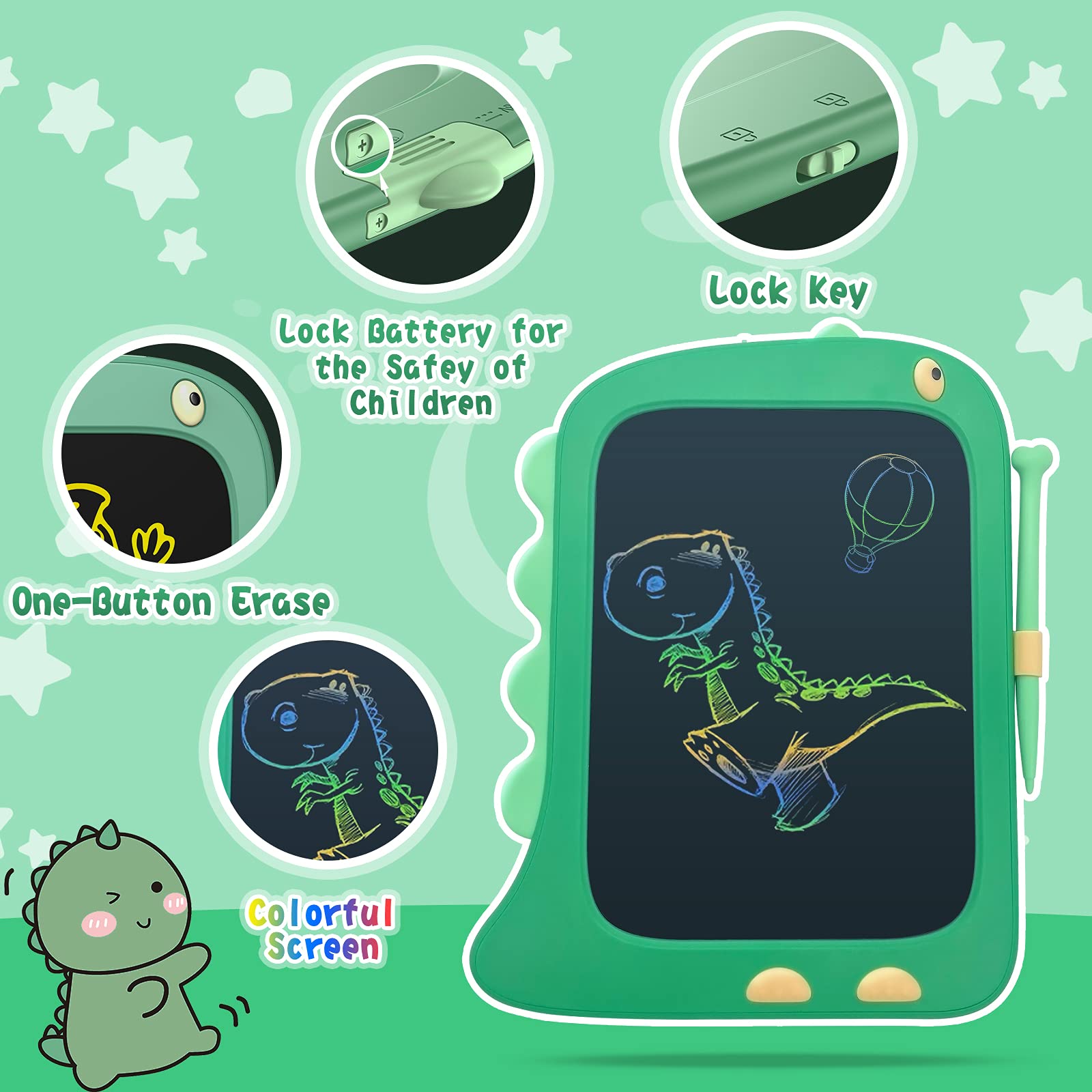 Foto 6 pulgar | Venta Internacional - Tableta De Escritura Lcd Orsen Dinosaur De 8.5 Pulgadas Para Niños De 2 A 6 Años