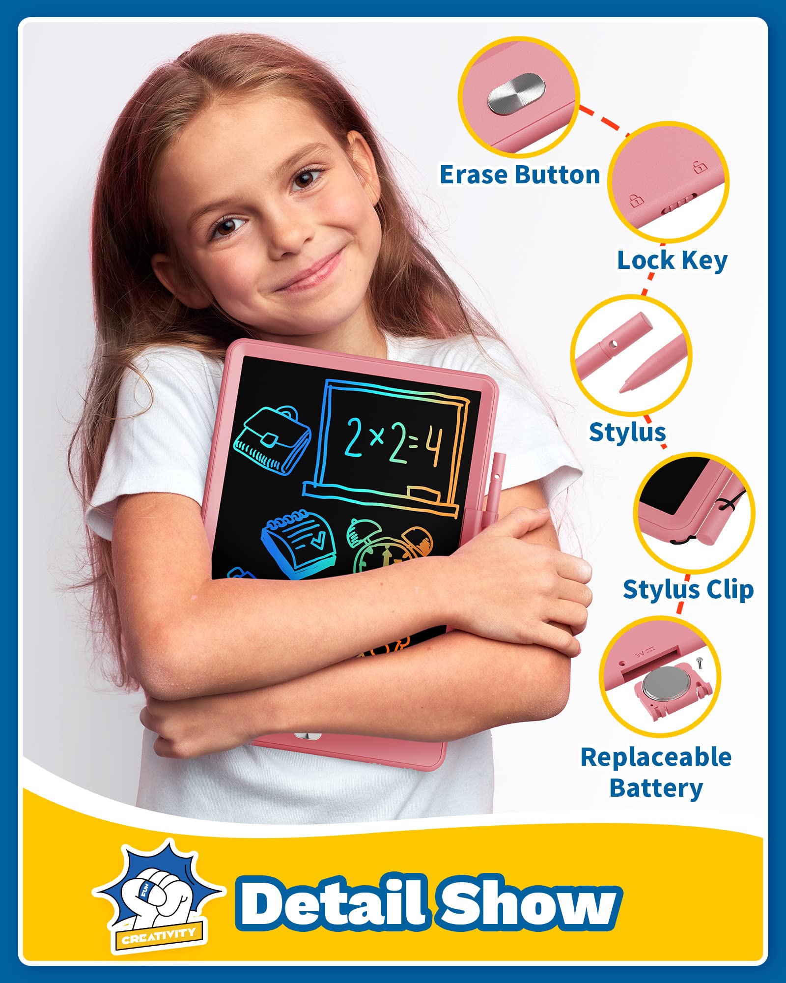 Foto 2 | Venta Internacional - Tableta De Escritura Lcd Tekfun Doodle Board De 8.5 Pulgadas, Rosa