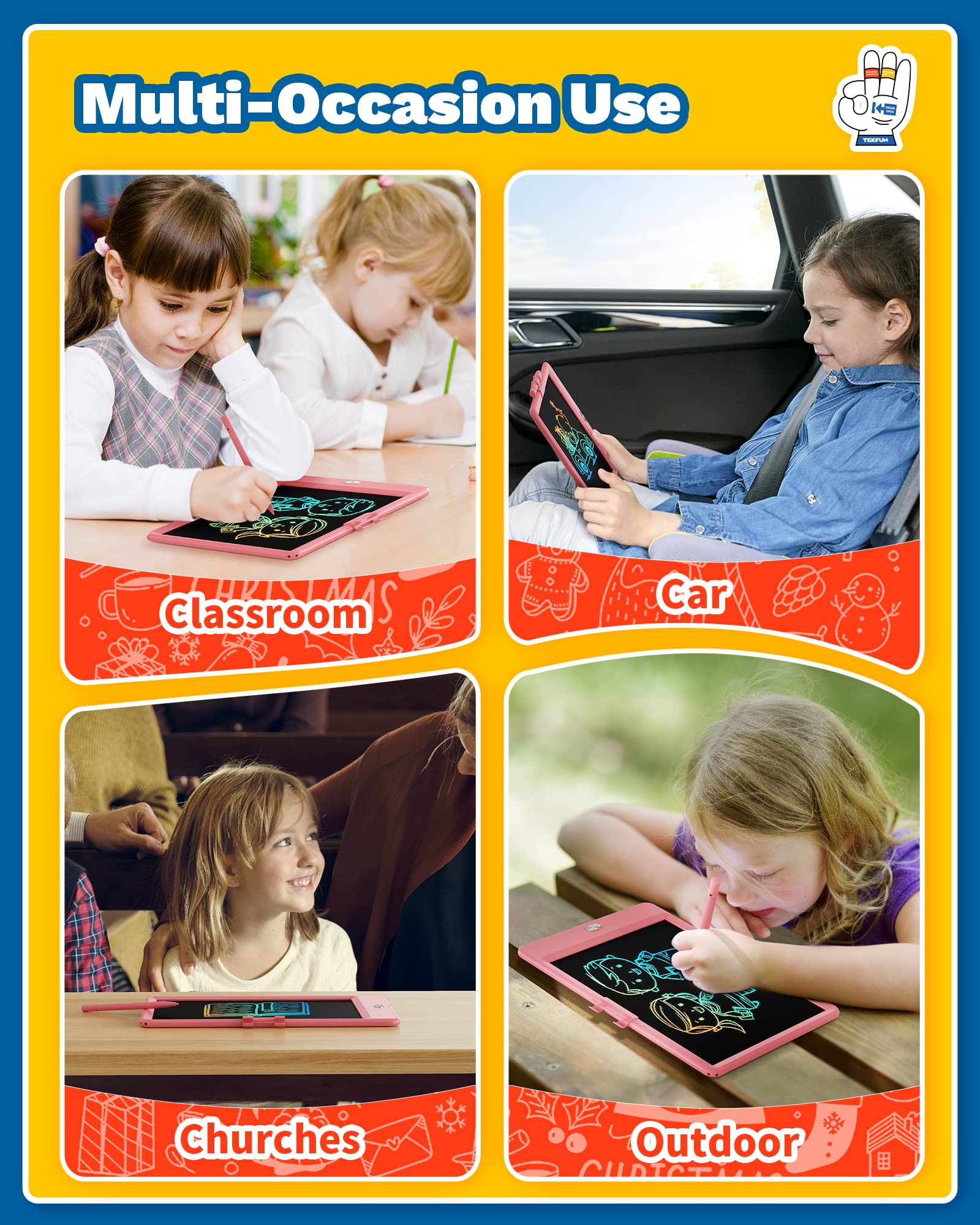 Foto 6 | Venta Internacional - Tableta De Escritura Lcd Tekfun Doodle Board De 8.5 Pulgadas, Rosa