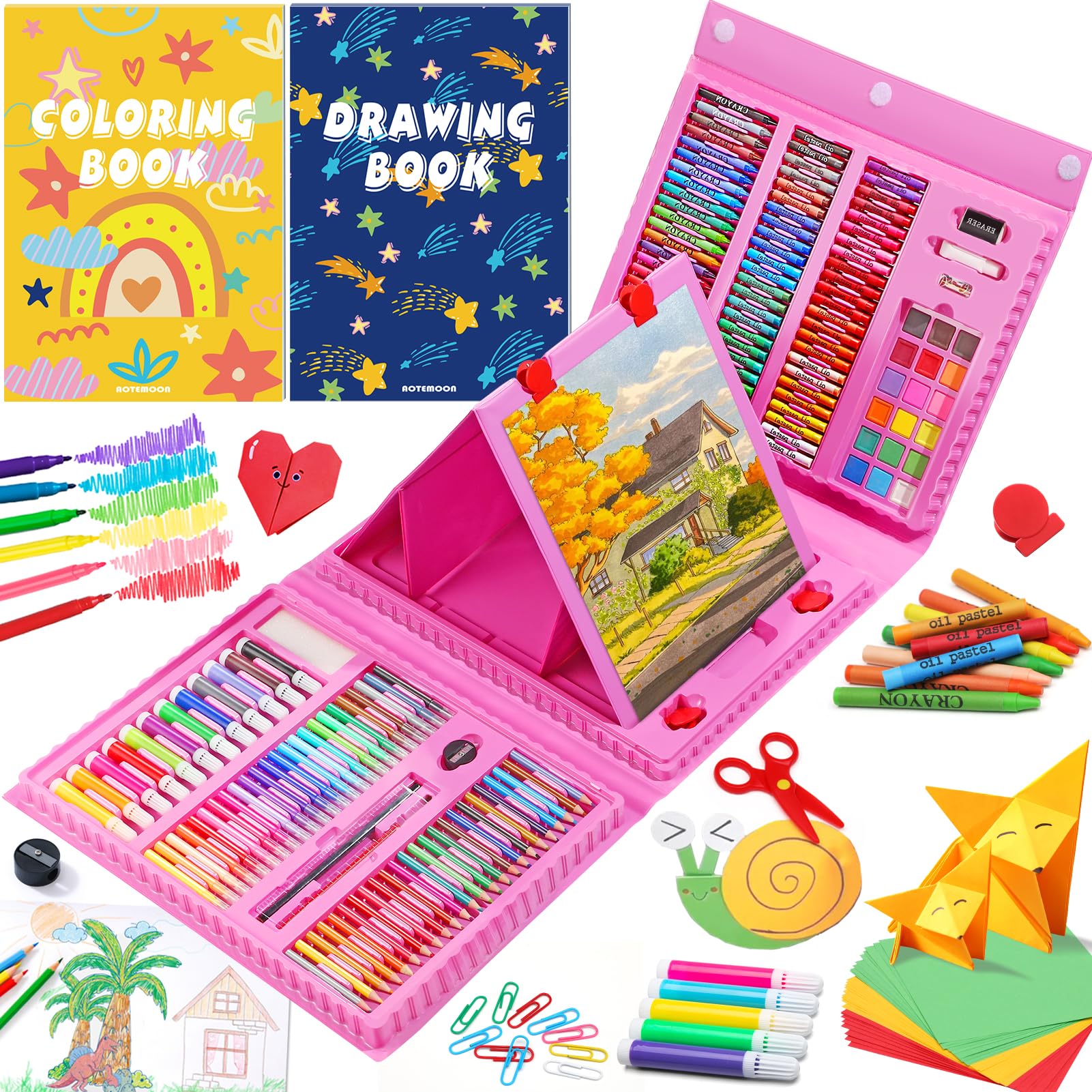 Venta Internacional - Kit De Arte Aotemoon Todo En Uno Para Dibujar Y Colorear Origami Kid